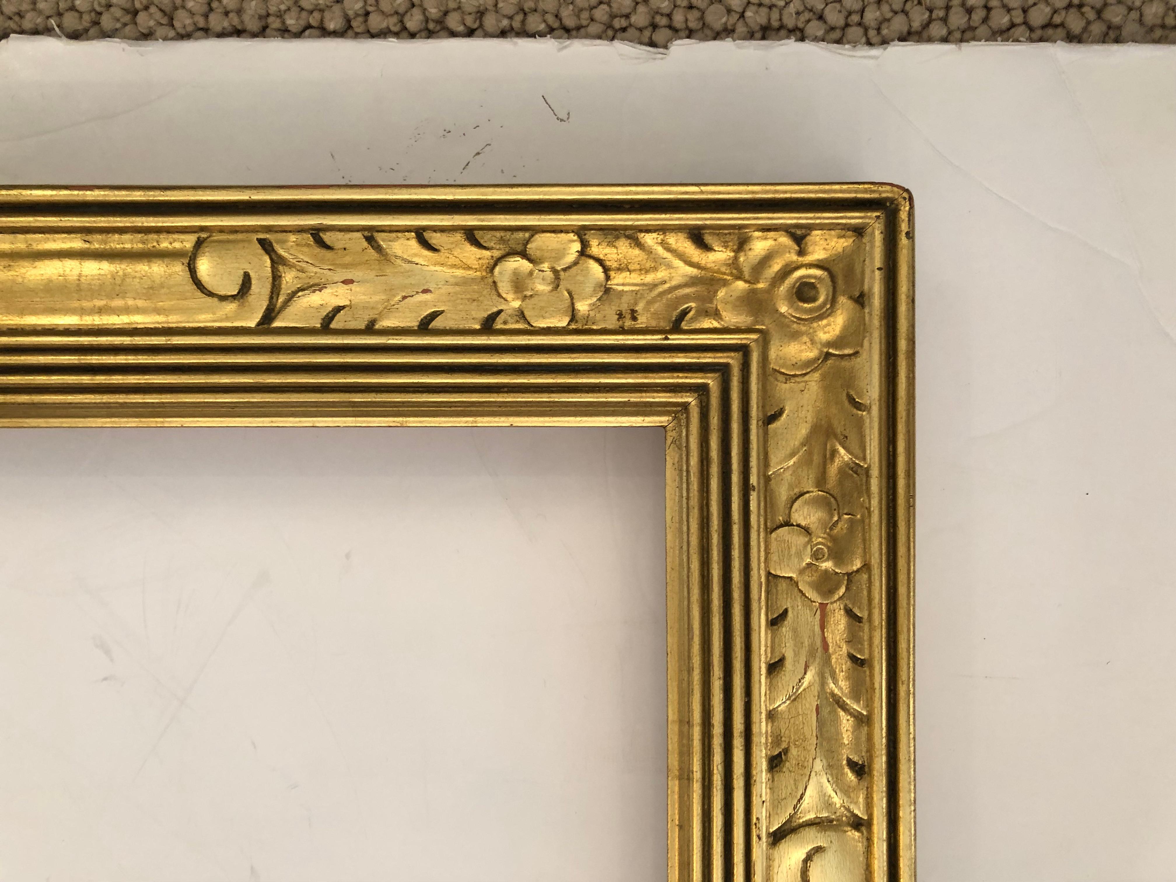 Large beautiful gilded Newcomb Macklin frame with an early Art Nouveau design.
Can be hung vertically or horizontally; would make a gorgeous mirror.

