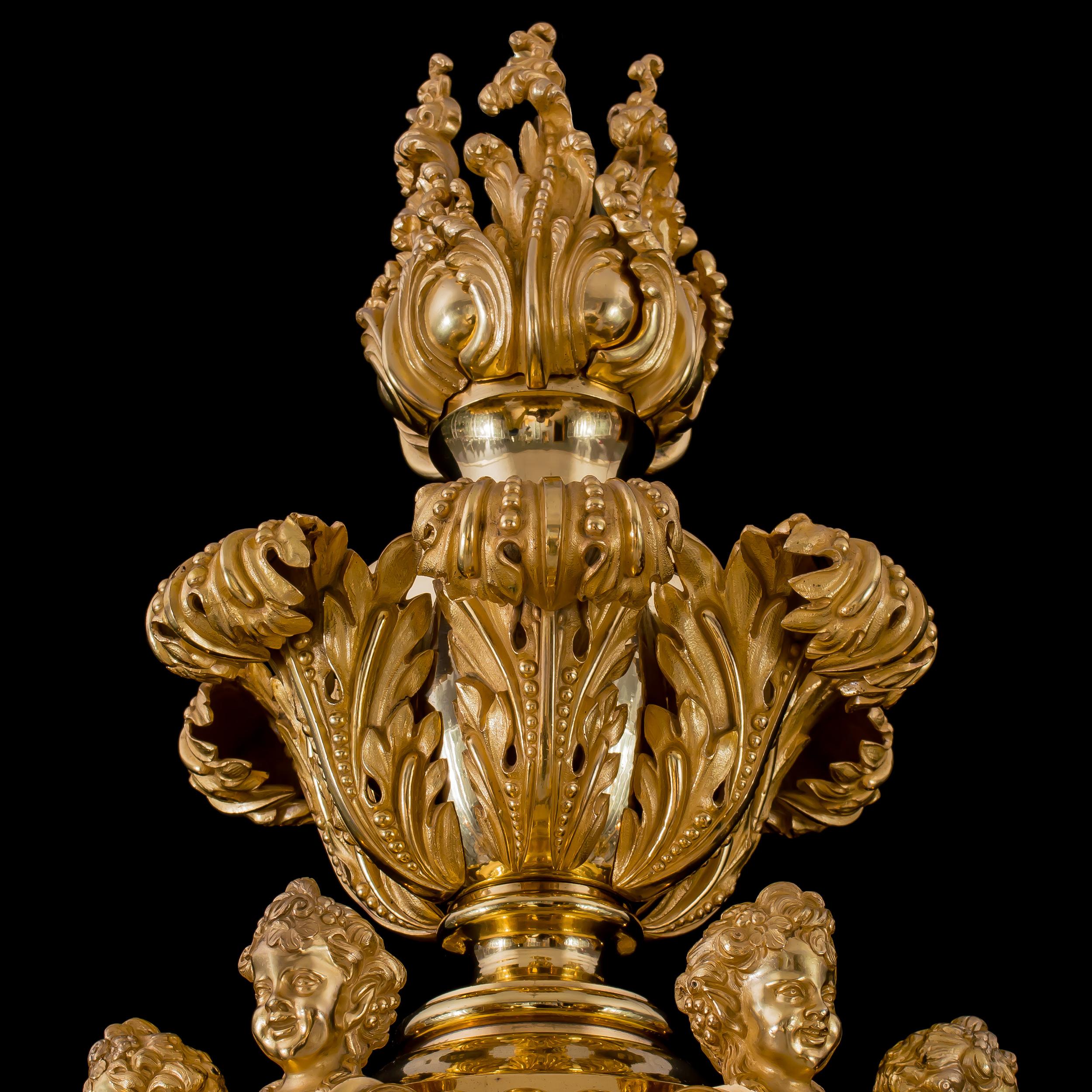 Prächtiger Goldbronze-Kronleuchter aus der George-IV-Periode von Messenger & Phipson im Angebot 3