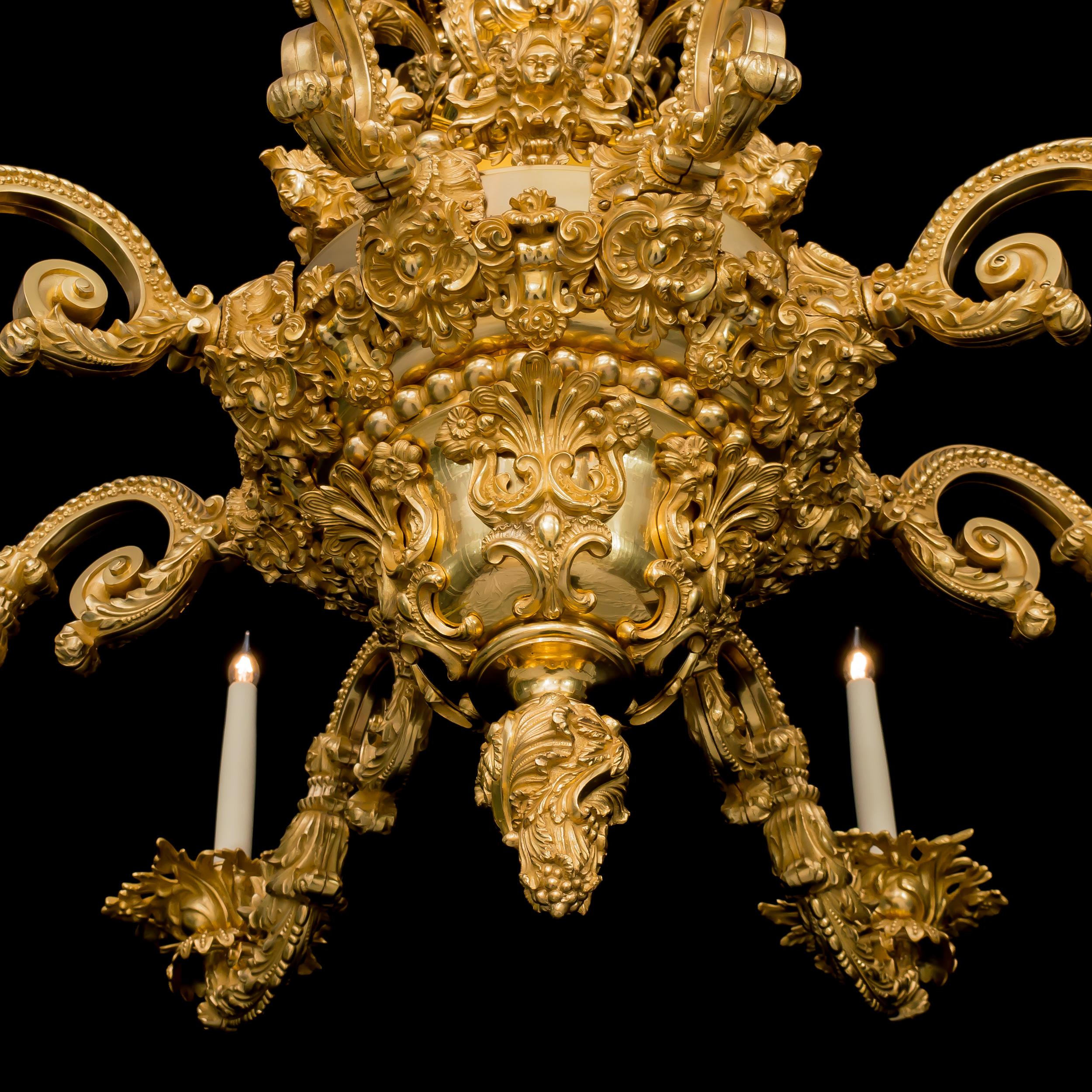 Magnifique lustre en bronze doré d'époque George IV par Messenger & Phipson en vente 4