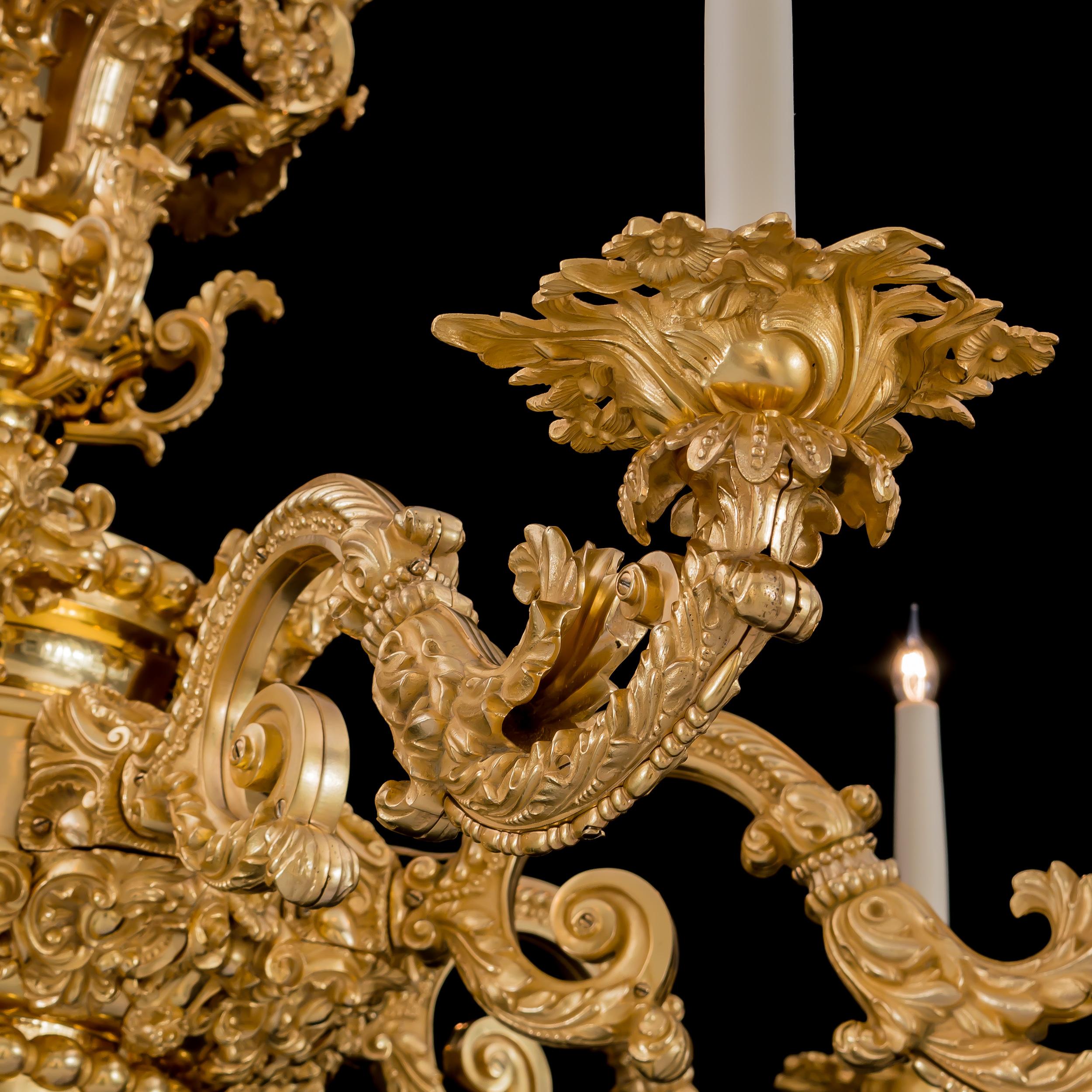 Prächtiger Goldbronze-Kronleuchter aus der George-IV-Periode von Messenger & Phipson (Vergoldet) im Angebot
