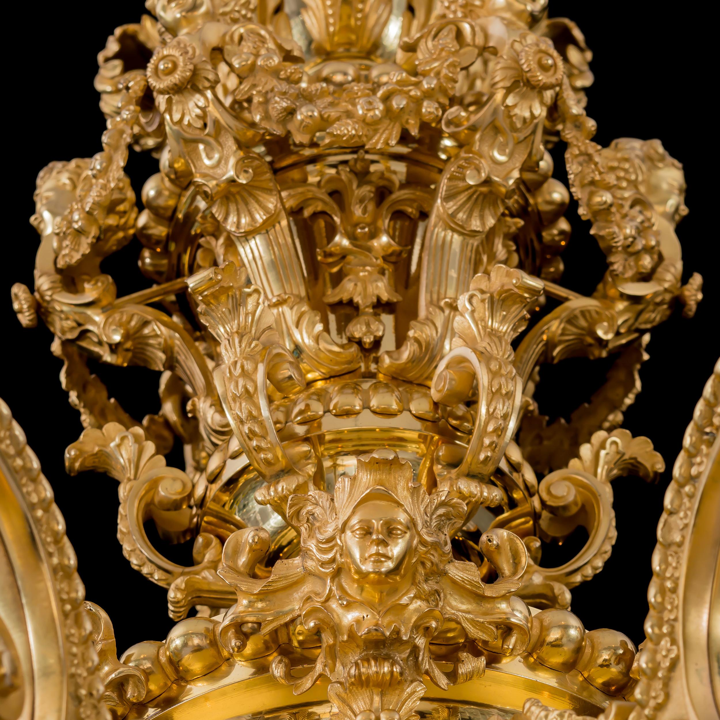 19th Century Magnificent George IV Period Ormolu Chandelier by Messenger & Phipson For Sale