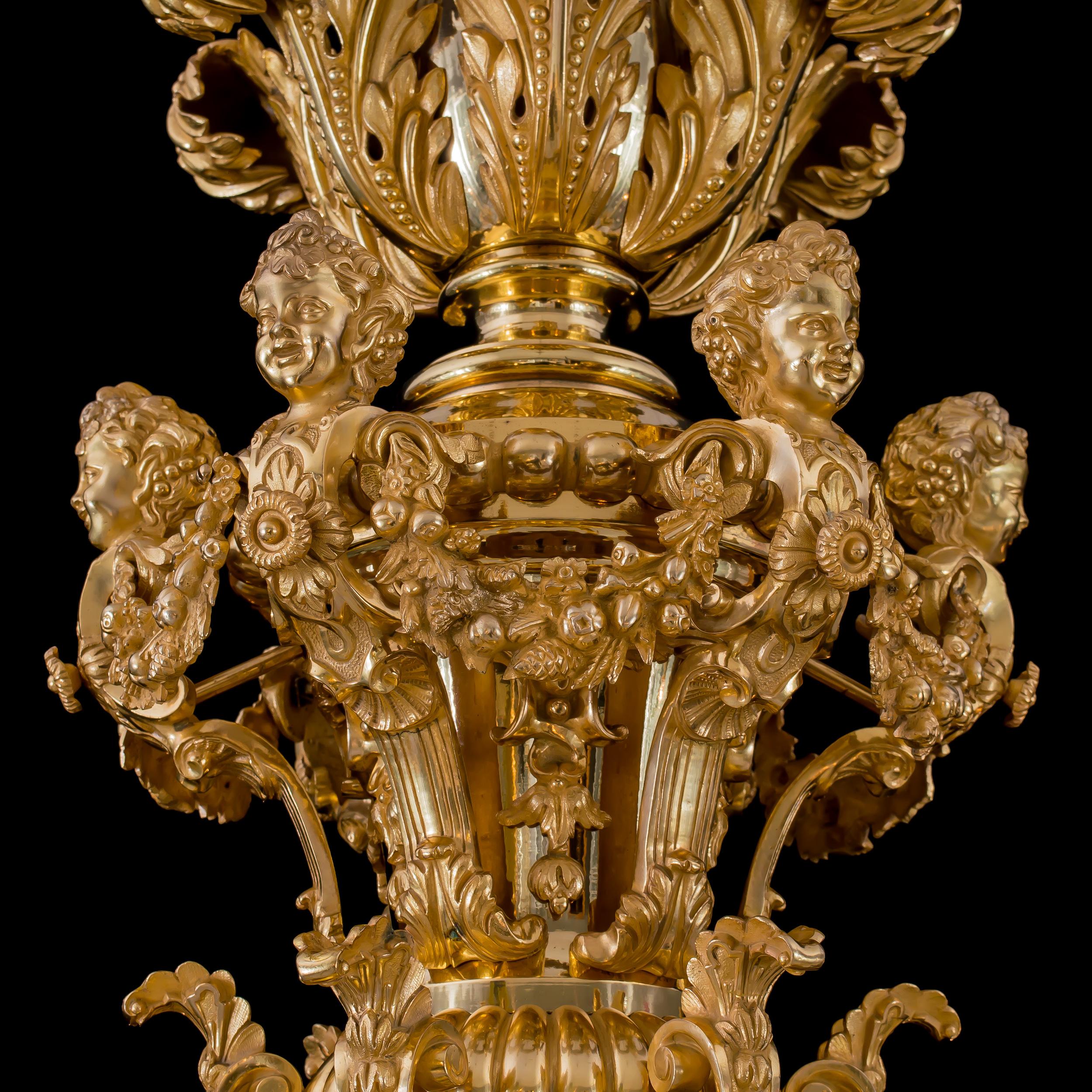 Prächtiger Goldbronze-Kronleuchter aus der George-IV-Periode von Messenger & Phipson (19. Jahrhundert) im Angebot