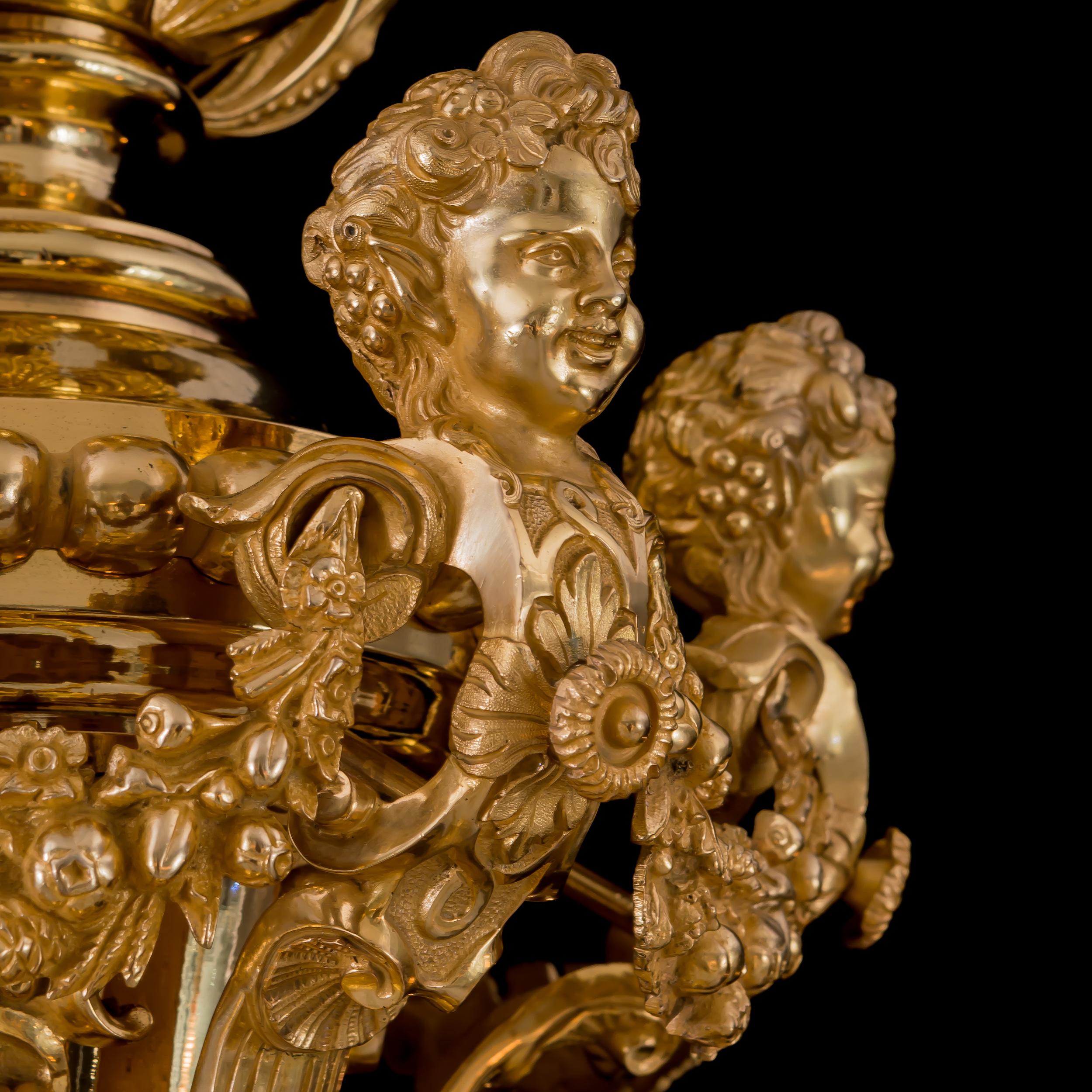 Magnifique lustre en bronze doré d'époque George IV par Messenger & Phipson en vente 1