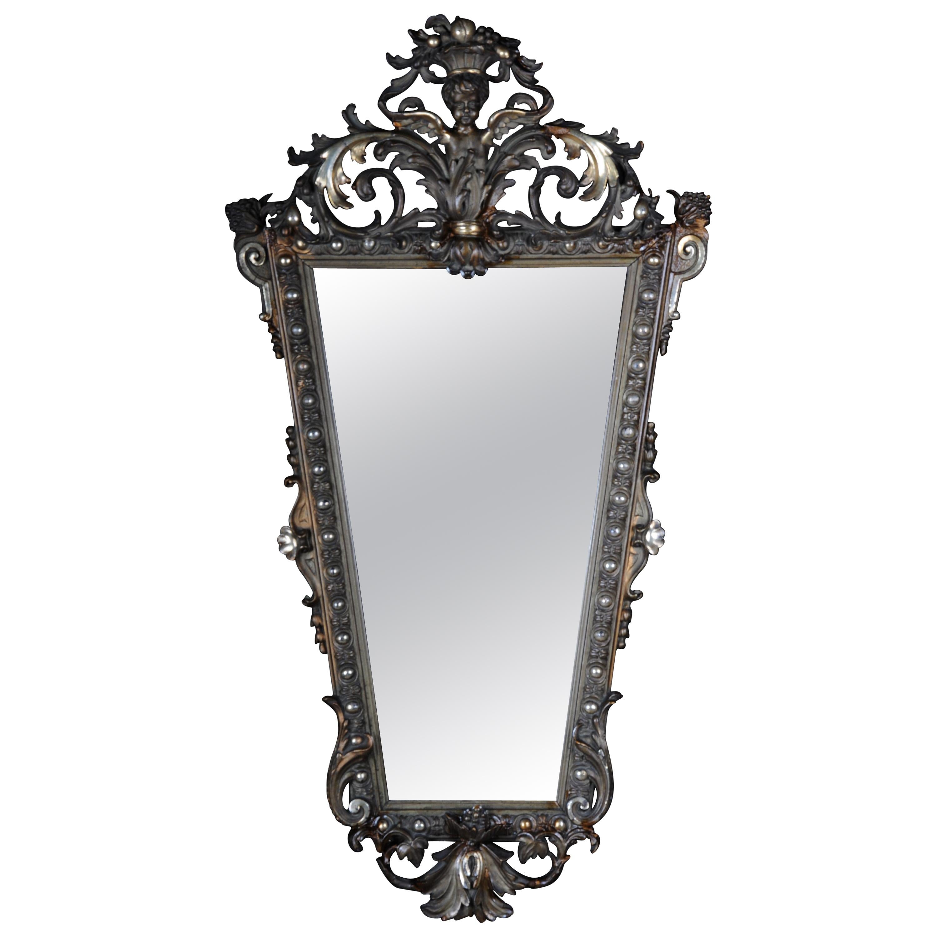 Magnifique miroir baroque doré, vers 1880 en vente