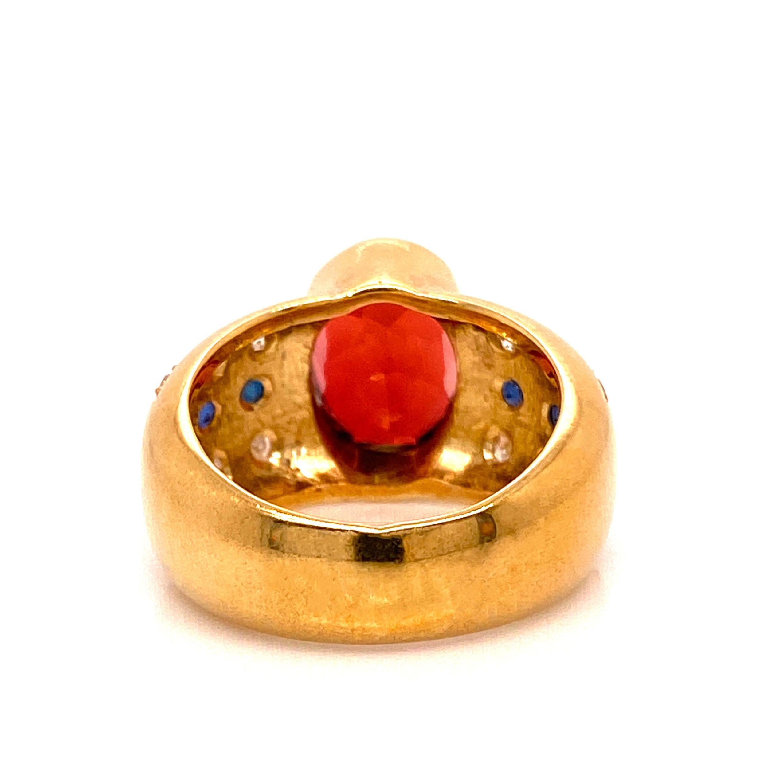 Ring mit goldenem, braunem Turmalin und 18 Karat Gold von JD (Ovalschliff)