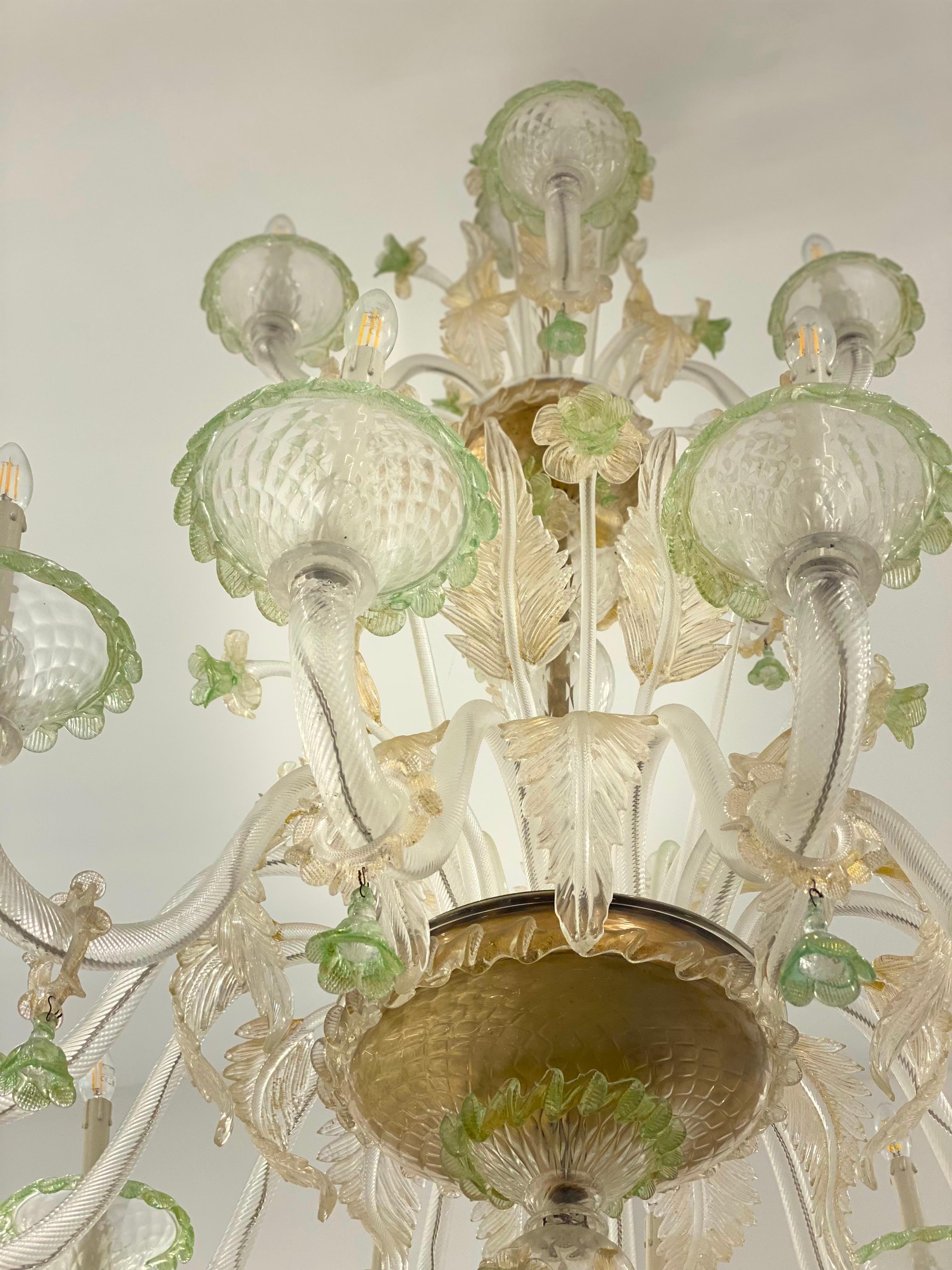 green and gold chandelier