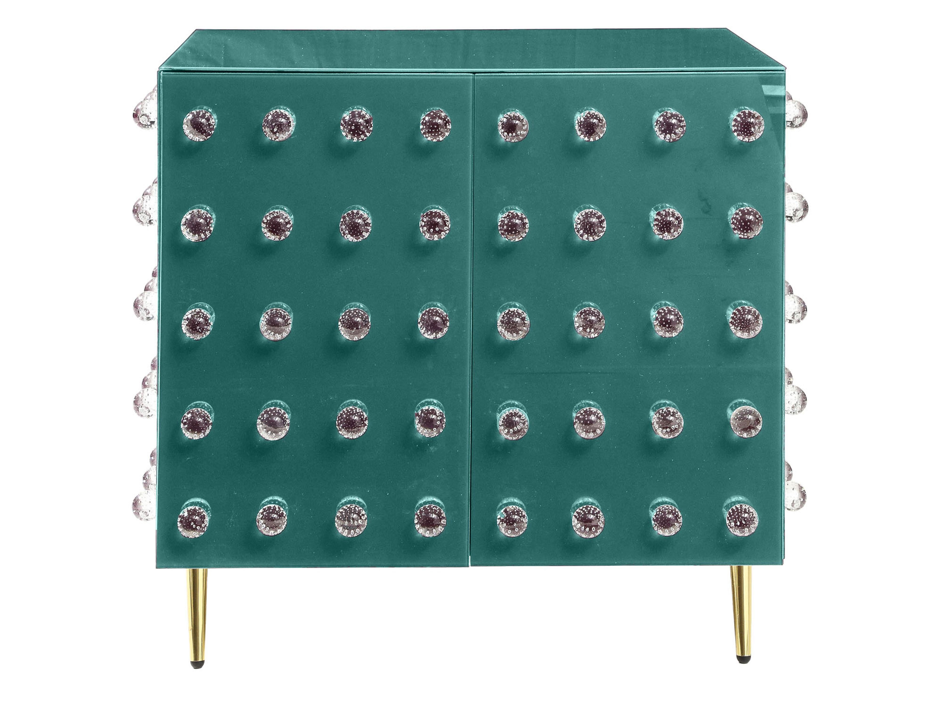 Magnifiques armoires de salle de bains vertes en verre de Murano - Style de luxe disponible  en vente 3