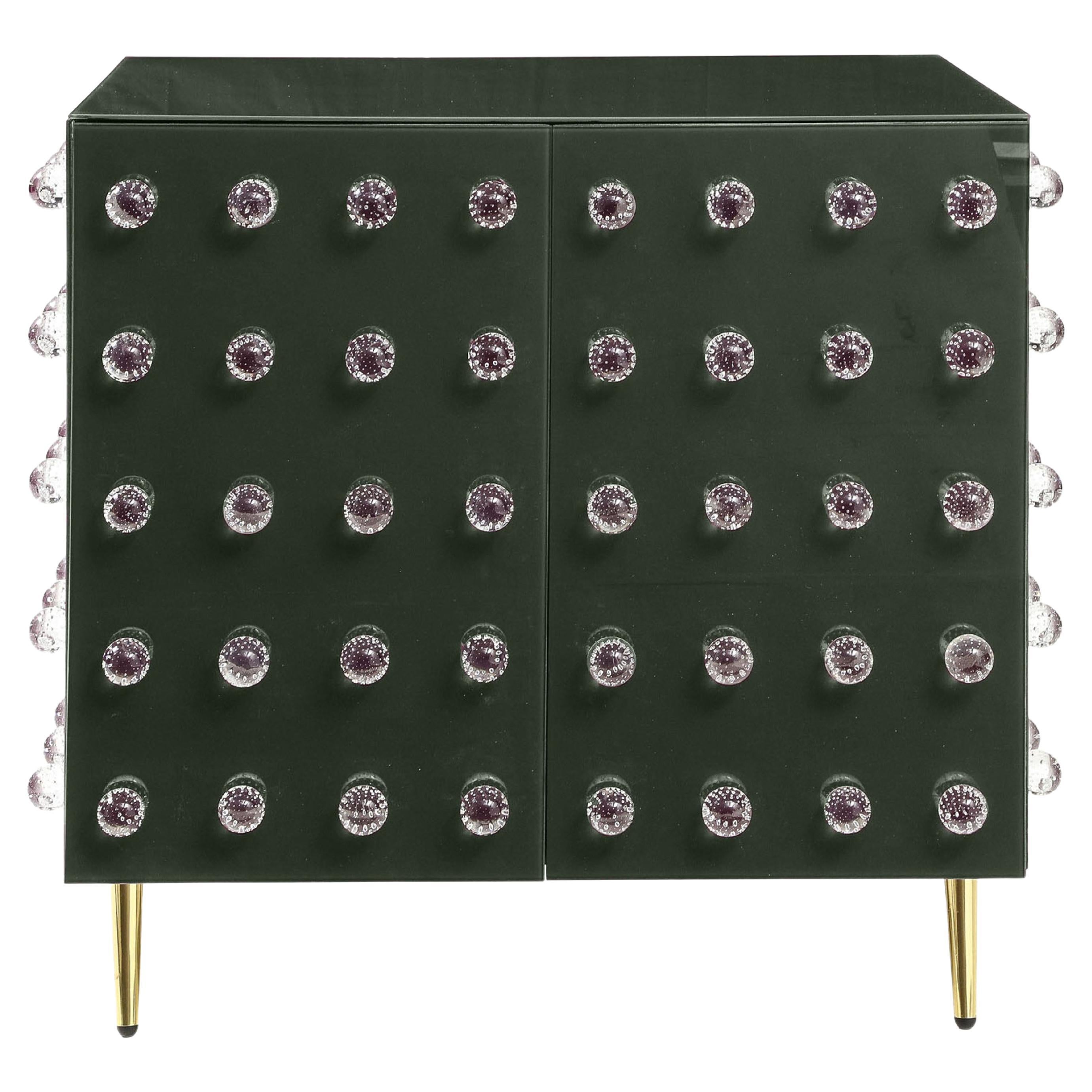 Magnifiques armoires de salle de bains vertes en verre de Murano - Style de luxe disponible  en vente