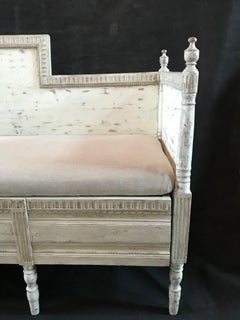Magnificent Gustavian Carved Wood and Upholstered Settee Sofa