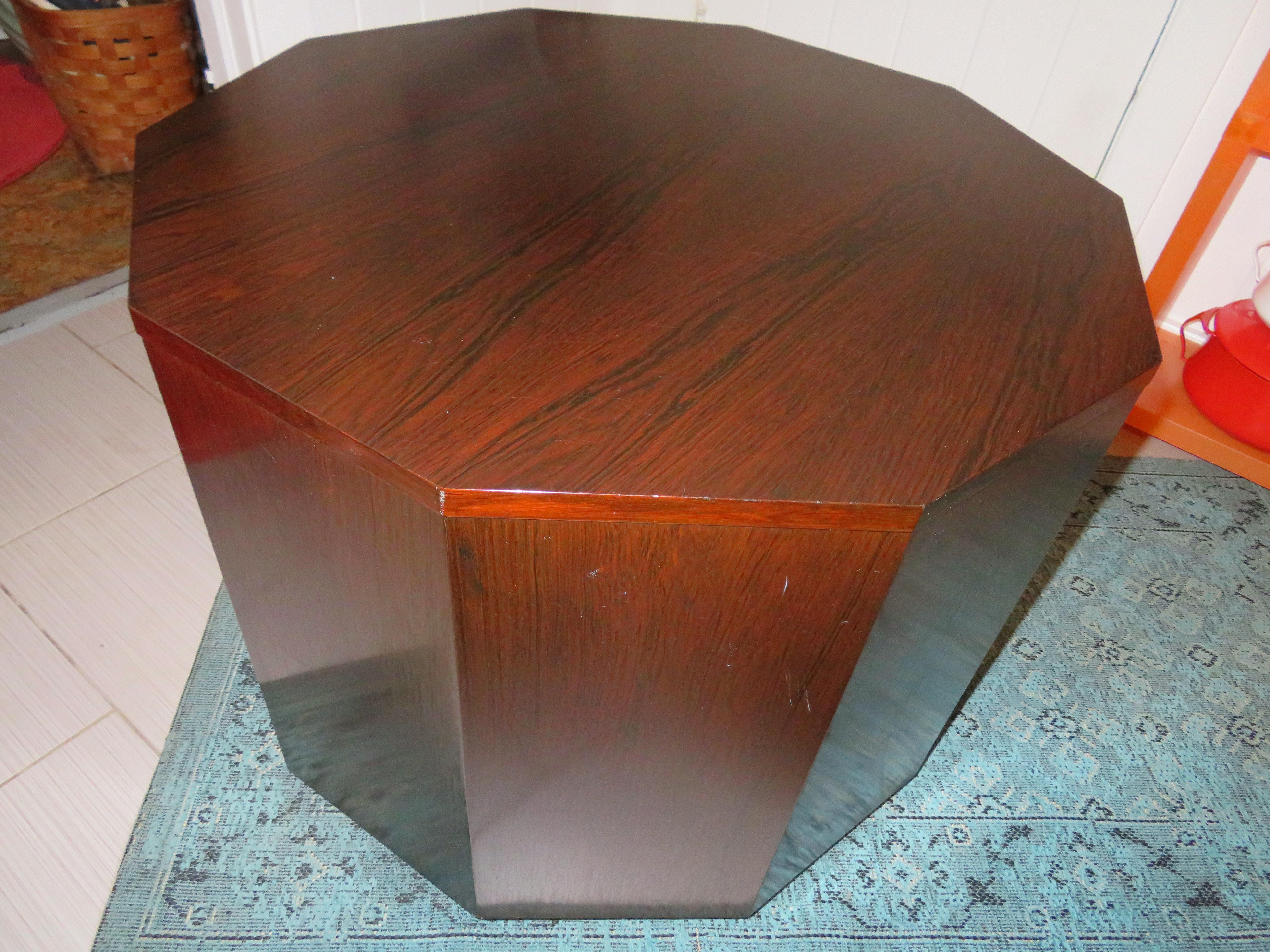 Magnificent Harvey Probber Rosewood Decagon Bar Table Mid-Century Modern 5