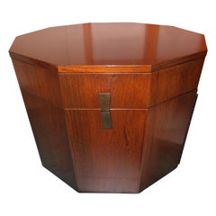 Magnifique table de bar décagonale en bois de rose Harvey Probber Mid-Century Modern