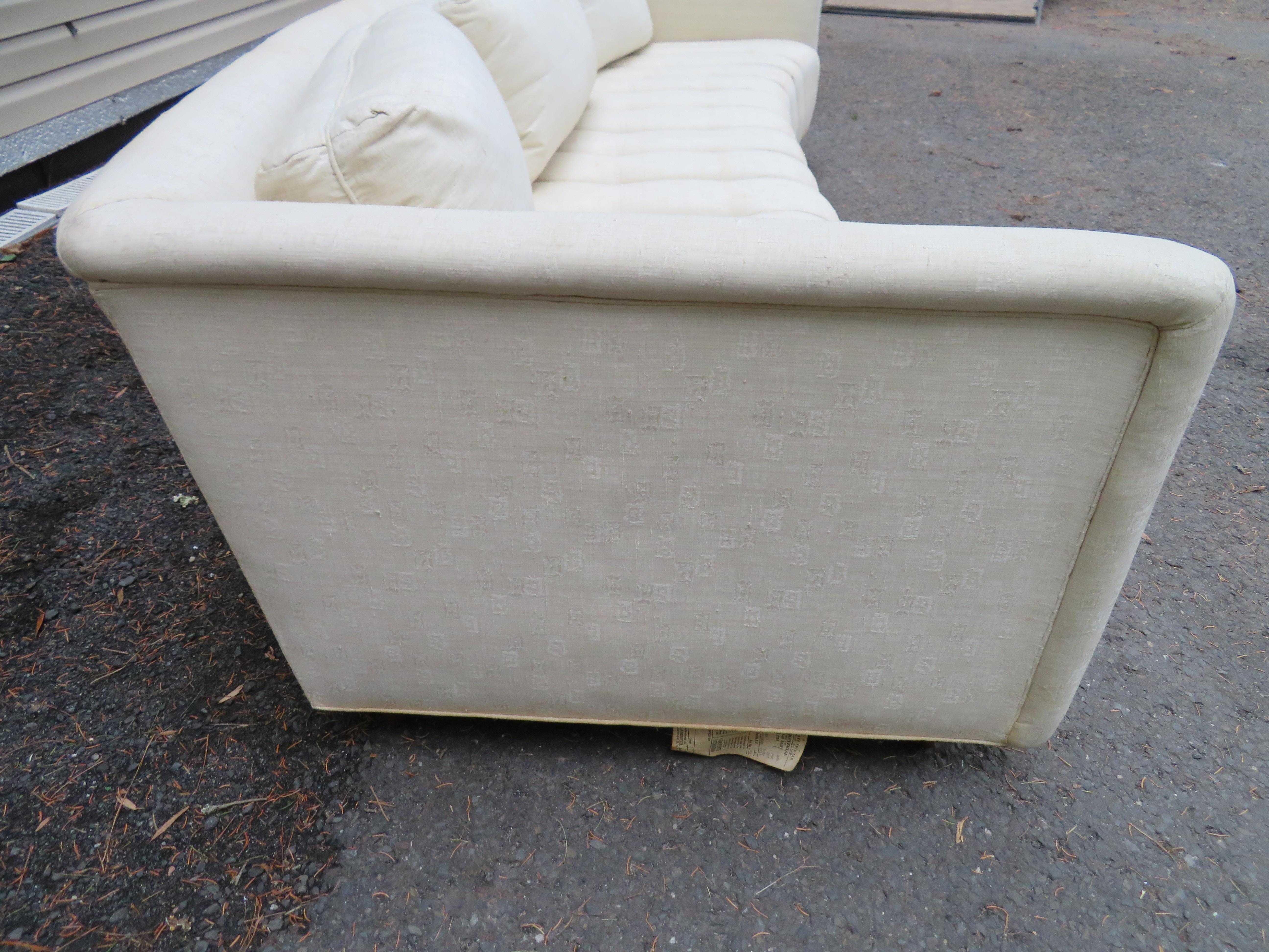 American Magnificent Harvey Probber Style Long Low Curved Four-Seat Sofa, Midcentury For Sale
