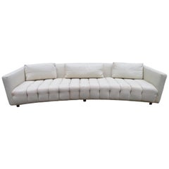 Magnificent Harvey Probber Style Long Low Curved Four-Seat Sofa, Midcentury