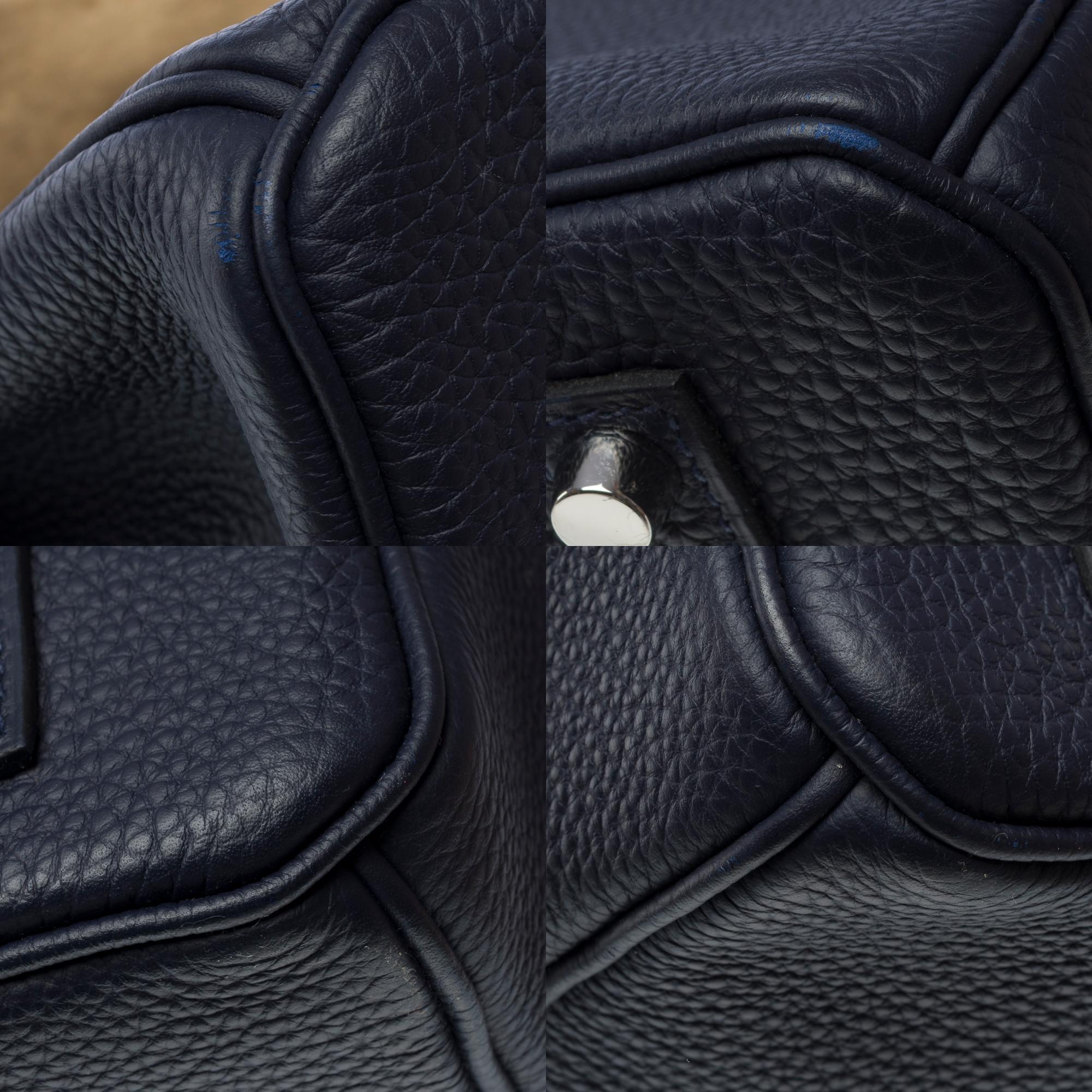 Magnificent Hermès Birkin 35 handbag in Bleu Nuit Togo Calf leather, PHW For Sale 7