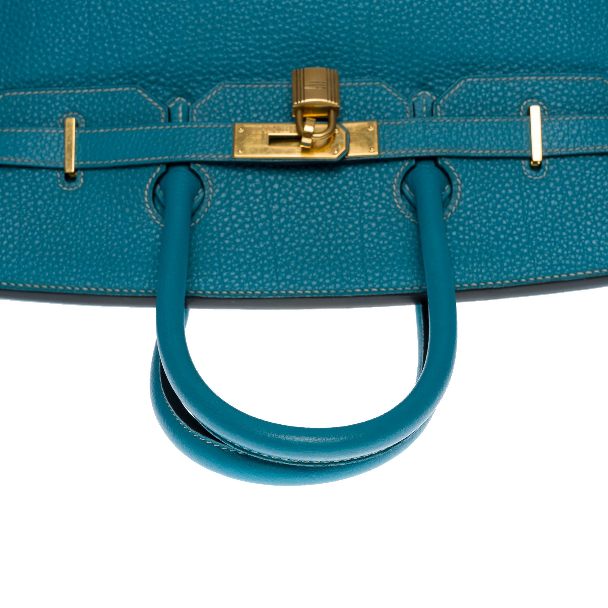 Magnificent Hermès Birkin 35 handbag in Bleu Saint-Cyr Togo leather, GHW 3