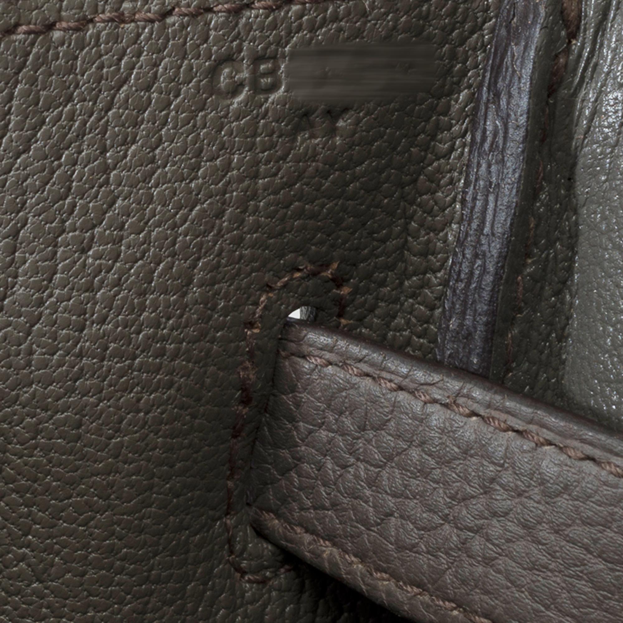 Magnificent Hermès Birkin 35 handbag in Etain Grey Togo leather, PHW 3