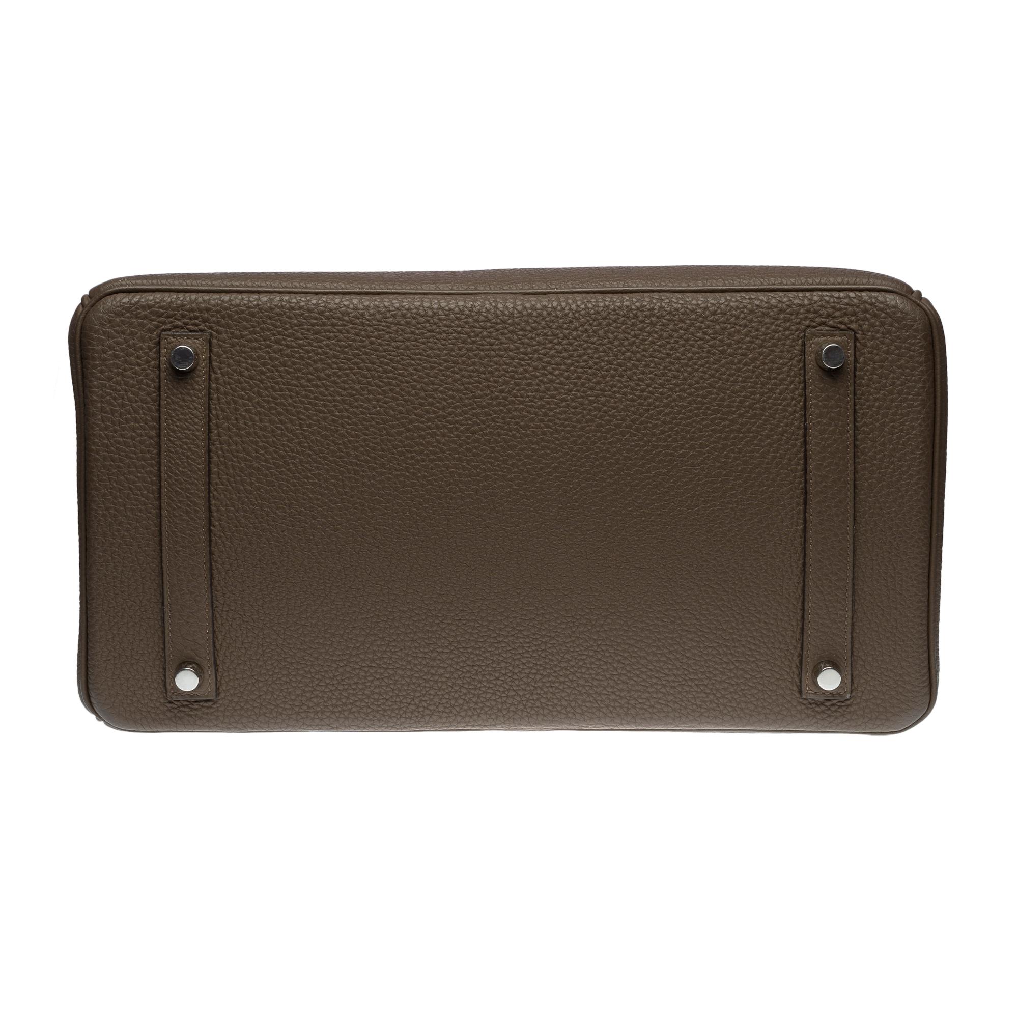 Magnificent Hermès Birkin 35 handbag in Gris Elephant Togo leather, SHW 6