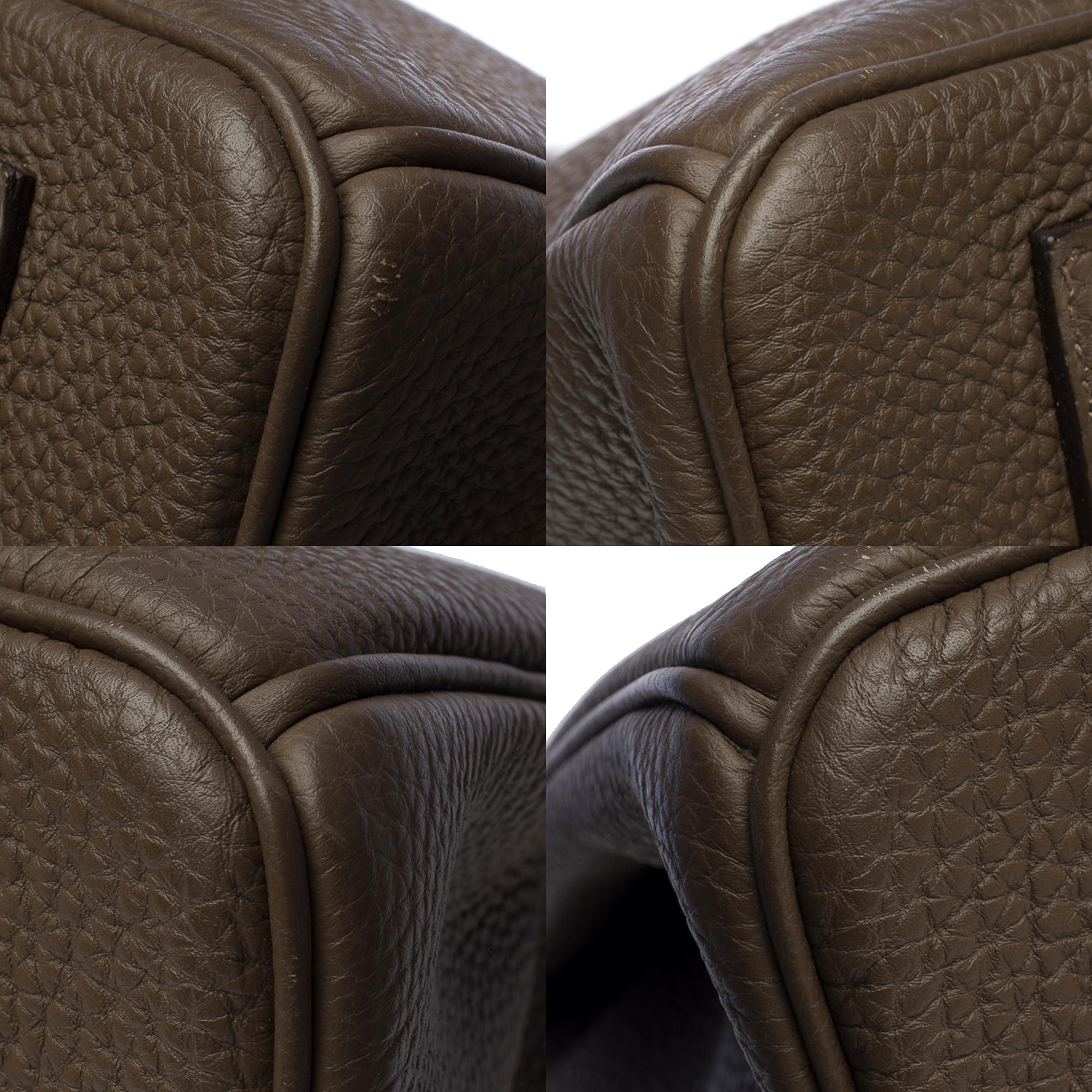 Magnificent Hermès Birkin 35 handbag in Gris Elephant Togo leather, SHW 7