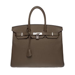 Magnificent Hermès Birkin 35 handbag in Gris Elephant Togo leather, SHW