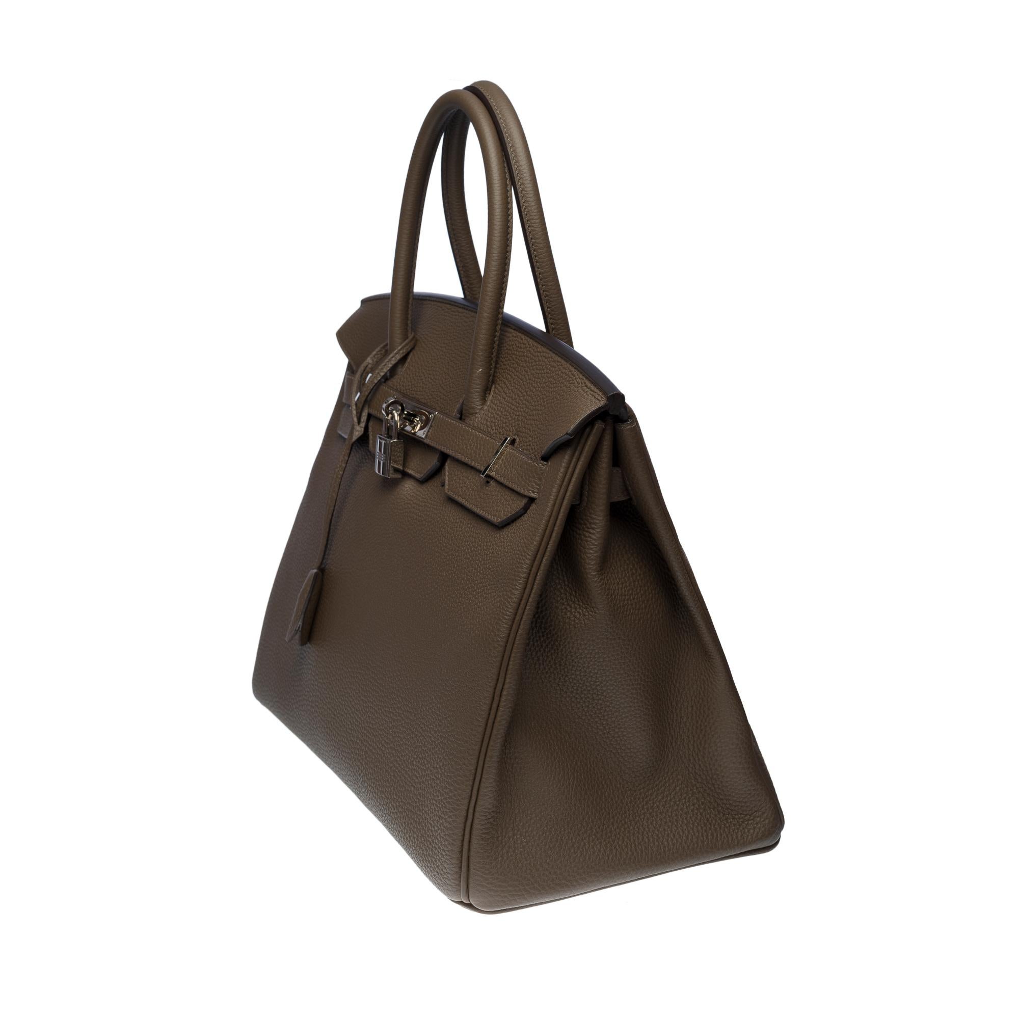 Women's or Men's Magnificent Hermès Birkin 35 handbag in Gris Elephant Togo leather, SHW