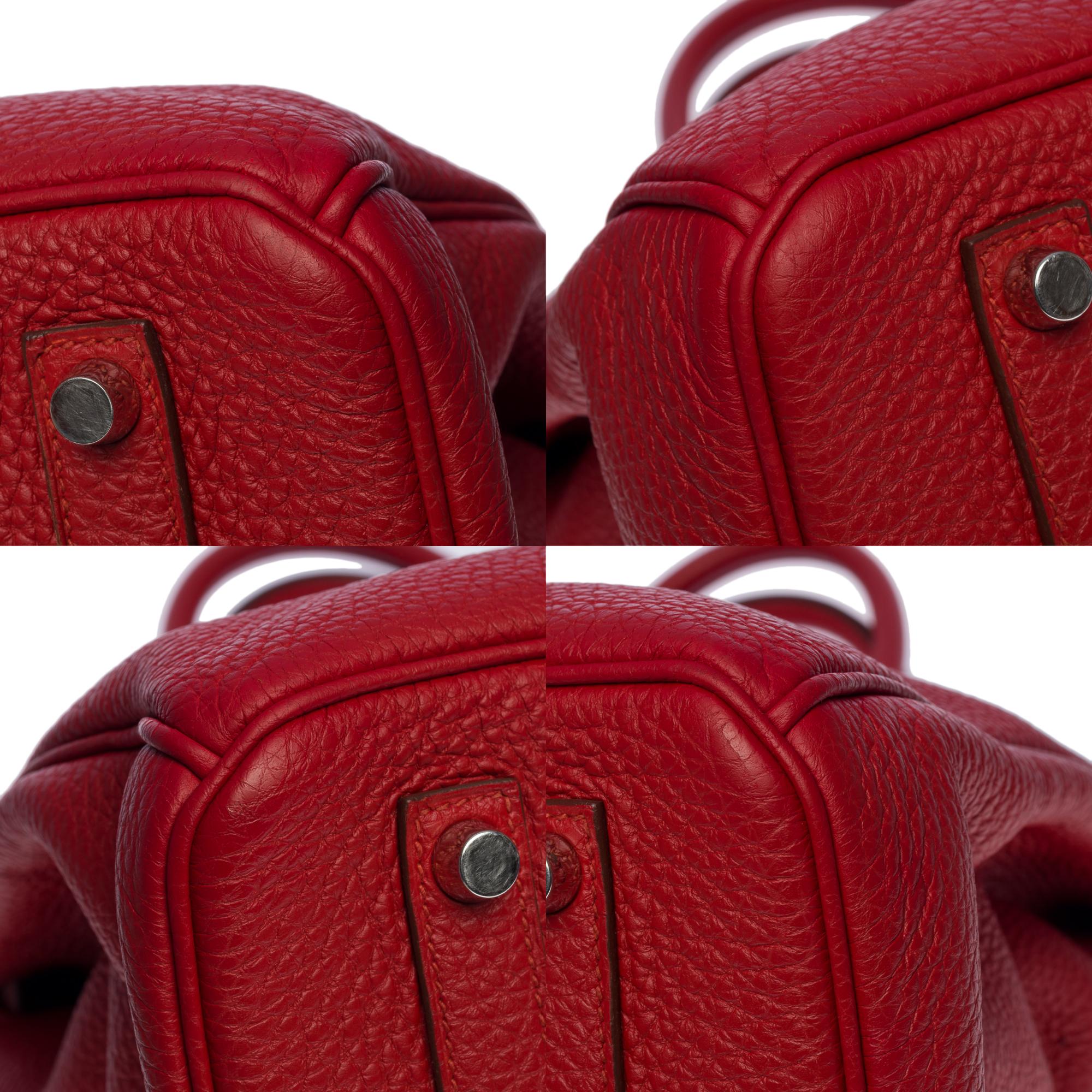 Magnificent Hermès Birkin 35 handbag in Rouge Casaque Togo leather, SHW 5