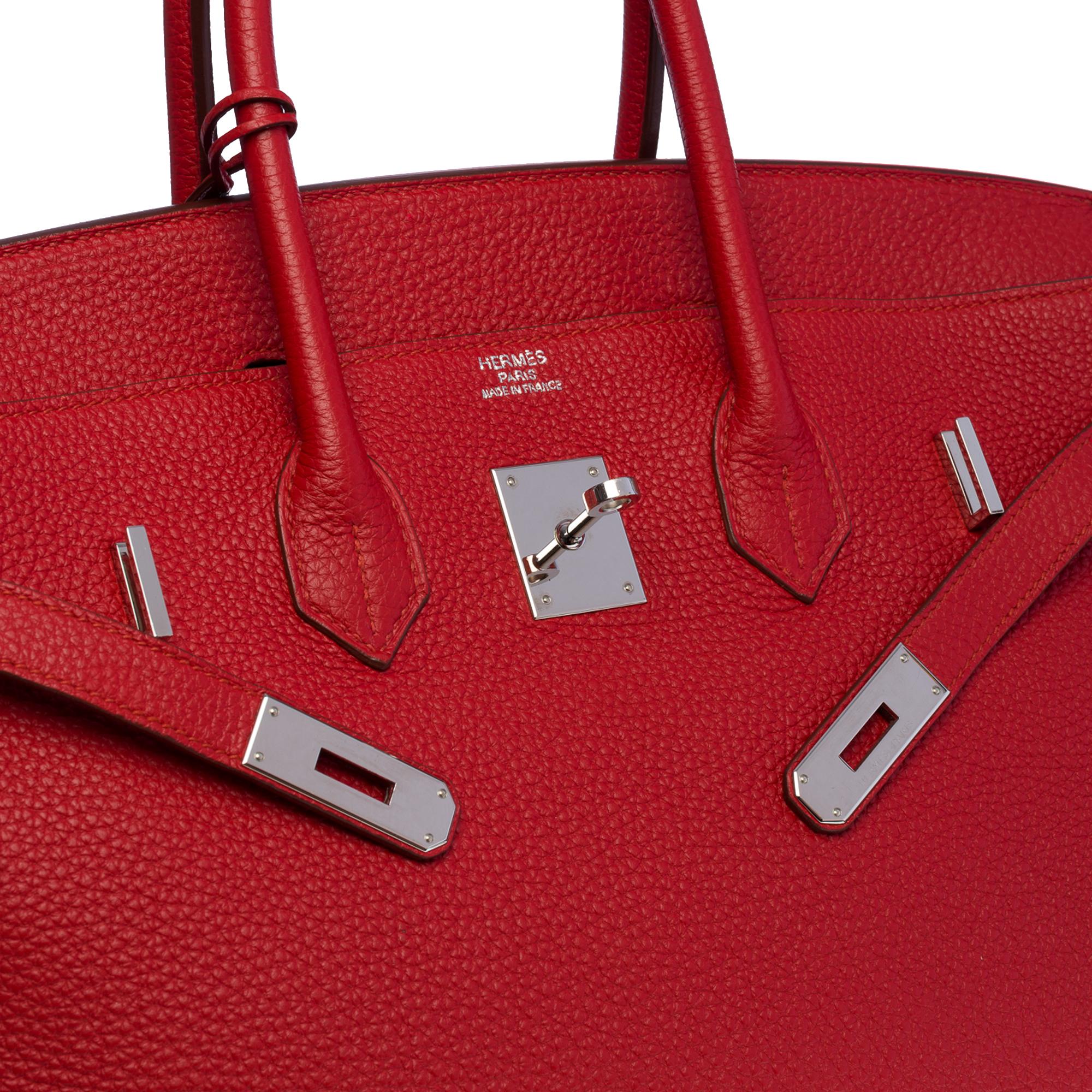 Women's Magnificent Hermès Birkin 35 handbag in Rouge Casaque Togo leather, SHW