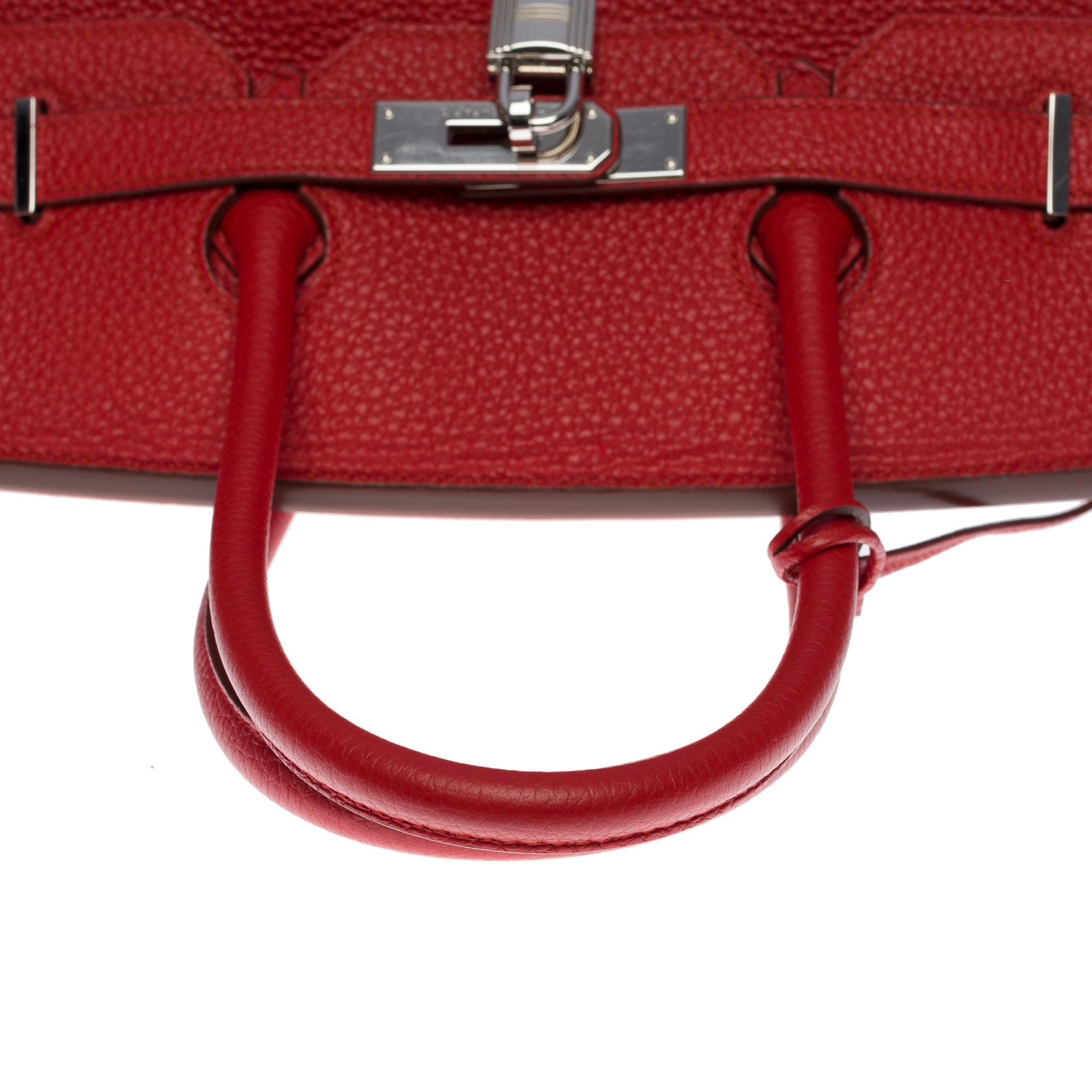 Magnificent Hermès Birkin 35 handbag in Rouge Casaque Togo leather, SHW 3