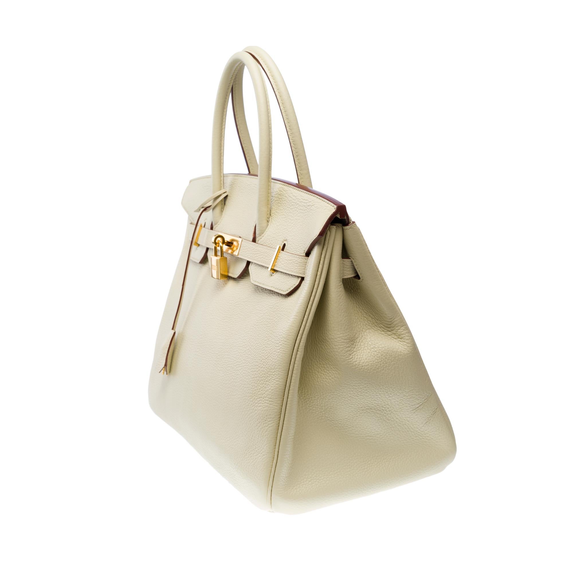 Magnificent Hermès Birkin 35 handbag in Vanille calf Togo leather, GHW In Excellent Condition In Paris, IDF