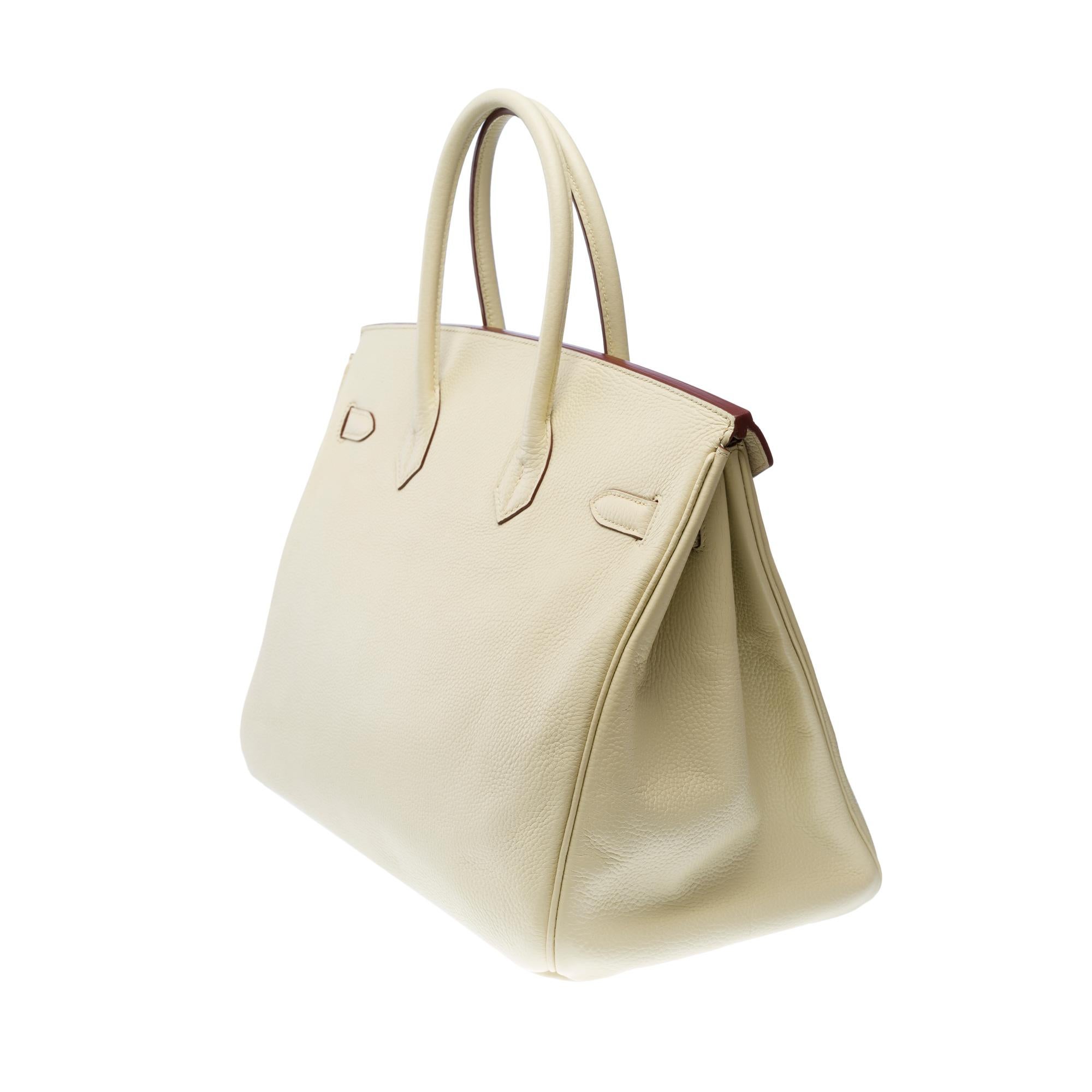Prächtige Hermès Birkin 35 Handtasche aus Vanille-Kalbsleder Togo, GHW für Damen oder Herren