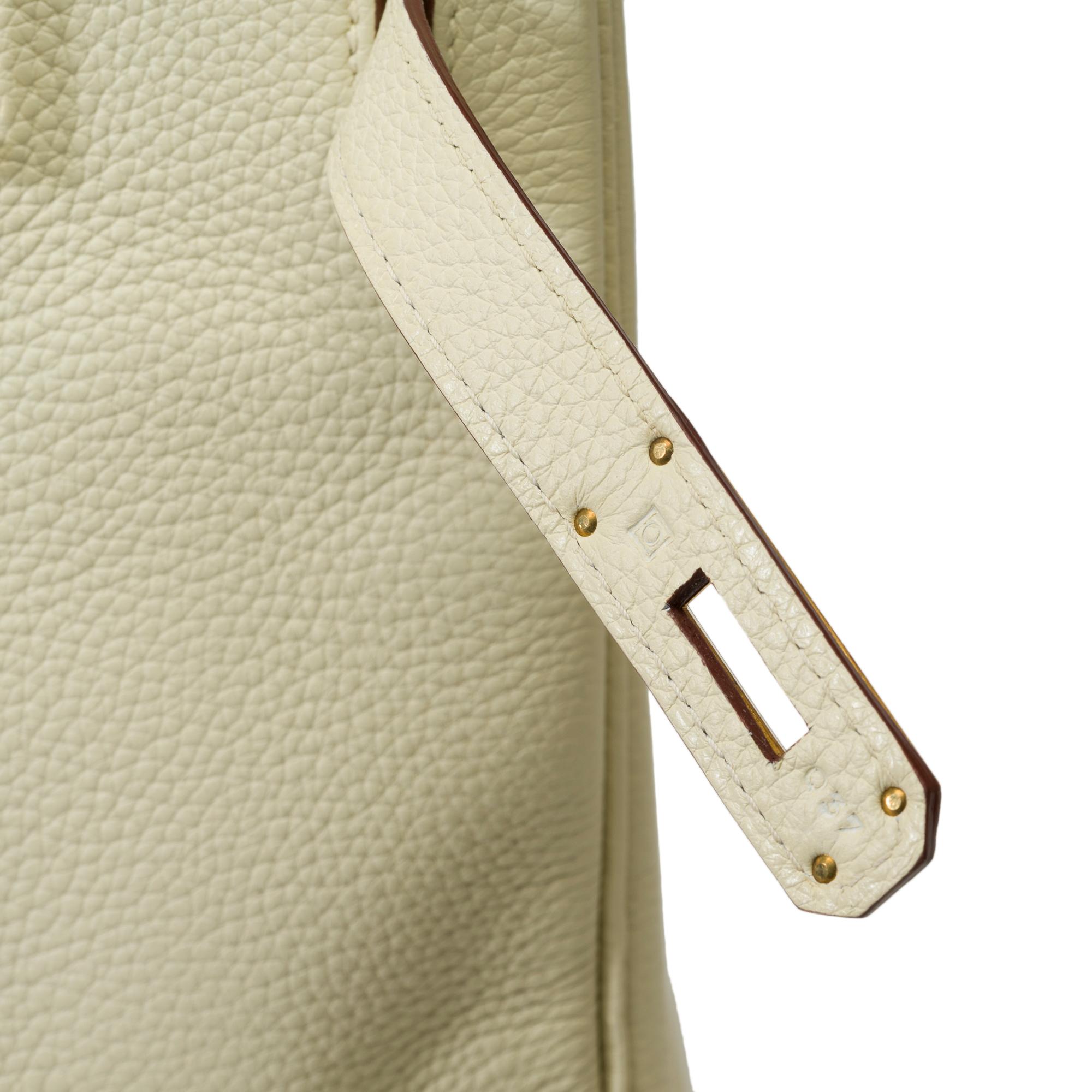 Magnificent Hermès Birkin 35 handbag in Vanille calf Togo leather, GHW 2