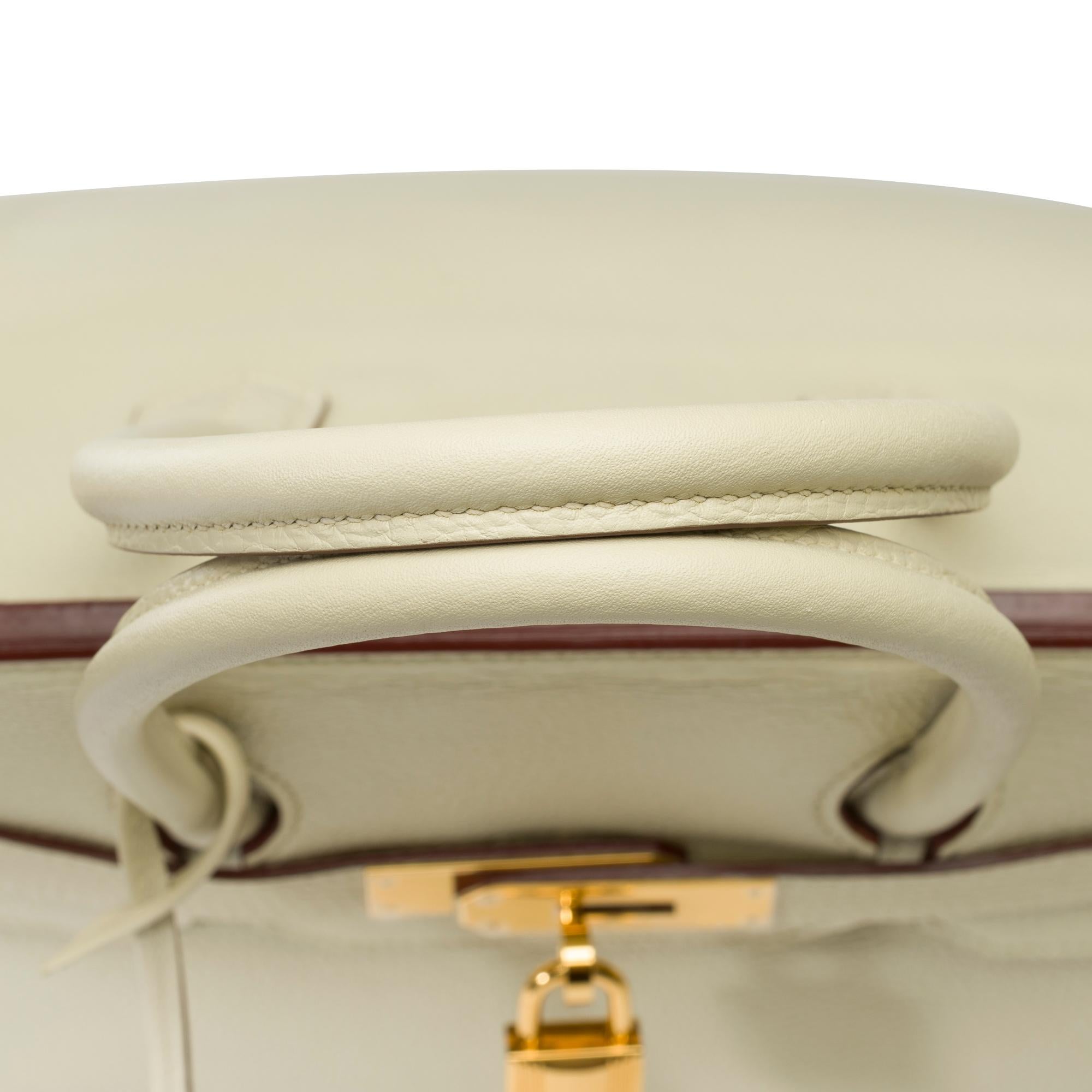 Magnificent Hermès Birkin 35 handbag in Vanille calf Togo leather, GHW 4