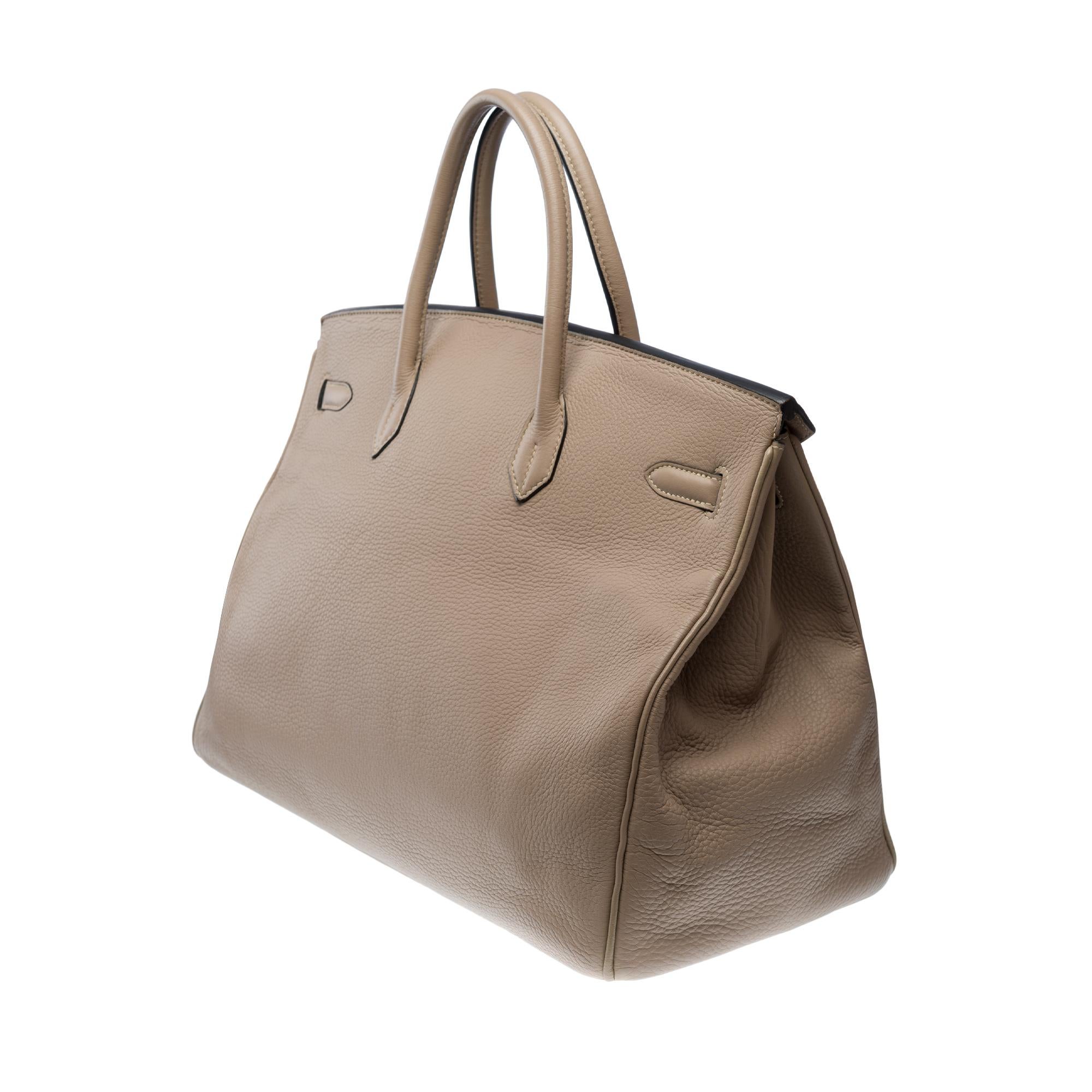 Magnificent Hermès Birkin 40 in Tourterelle Taurillon Clemence leather, PHW 3