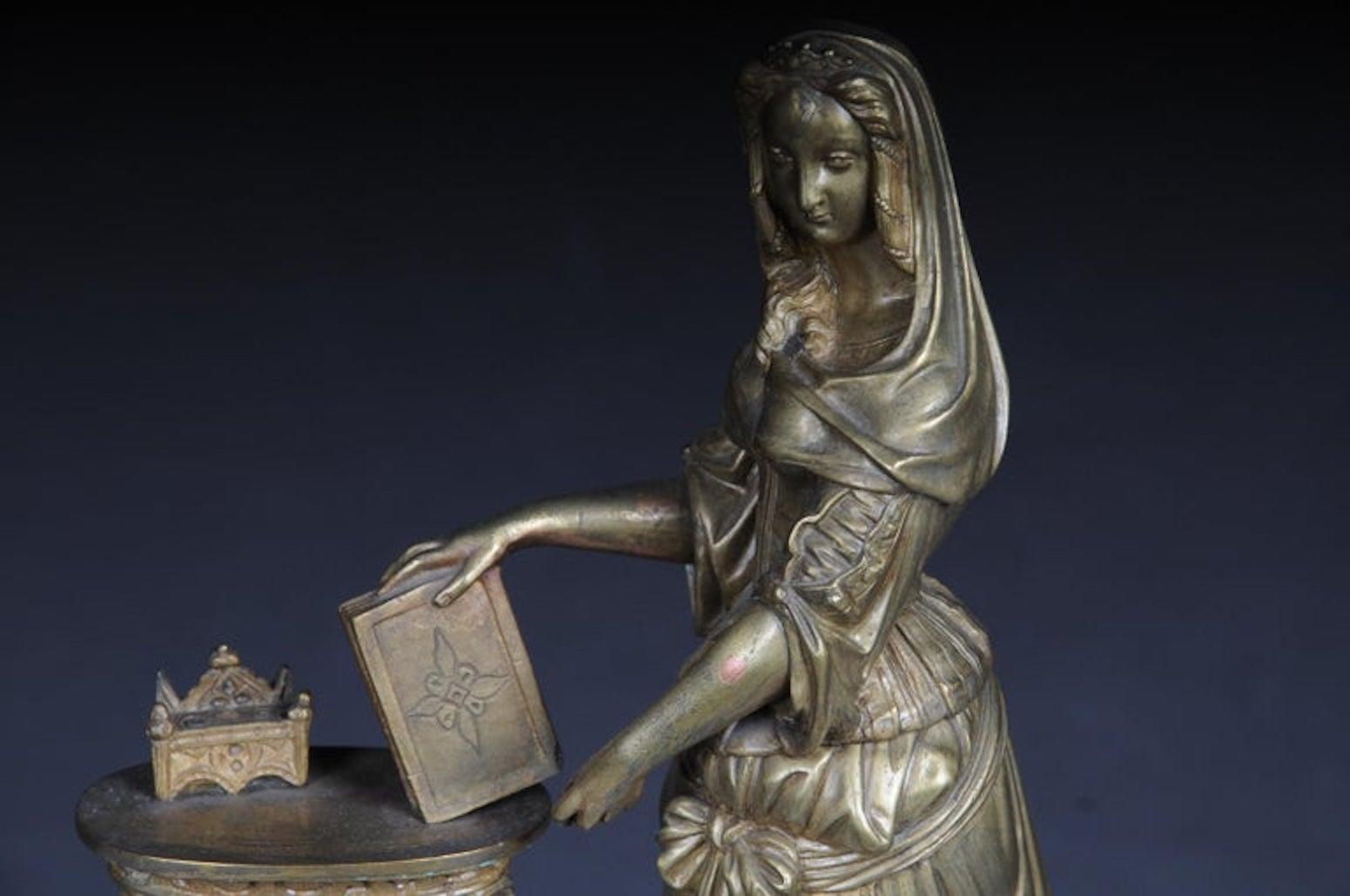 Bronzo Magnifico orologio storico o orologio da caminetto del 1890 circa in vendita