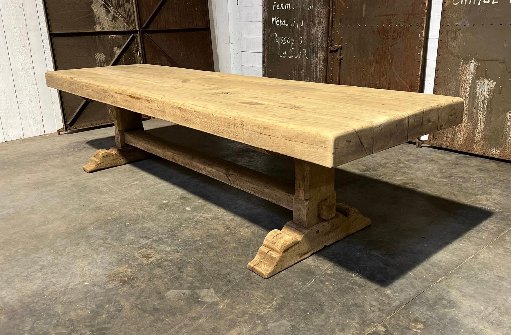 Magnificent Huge 3.5 Meter Bleached Oak Farmhouse Dining Table  For Sale 8