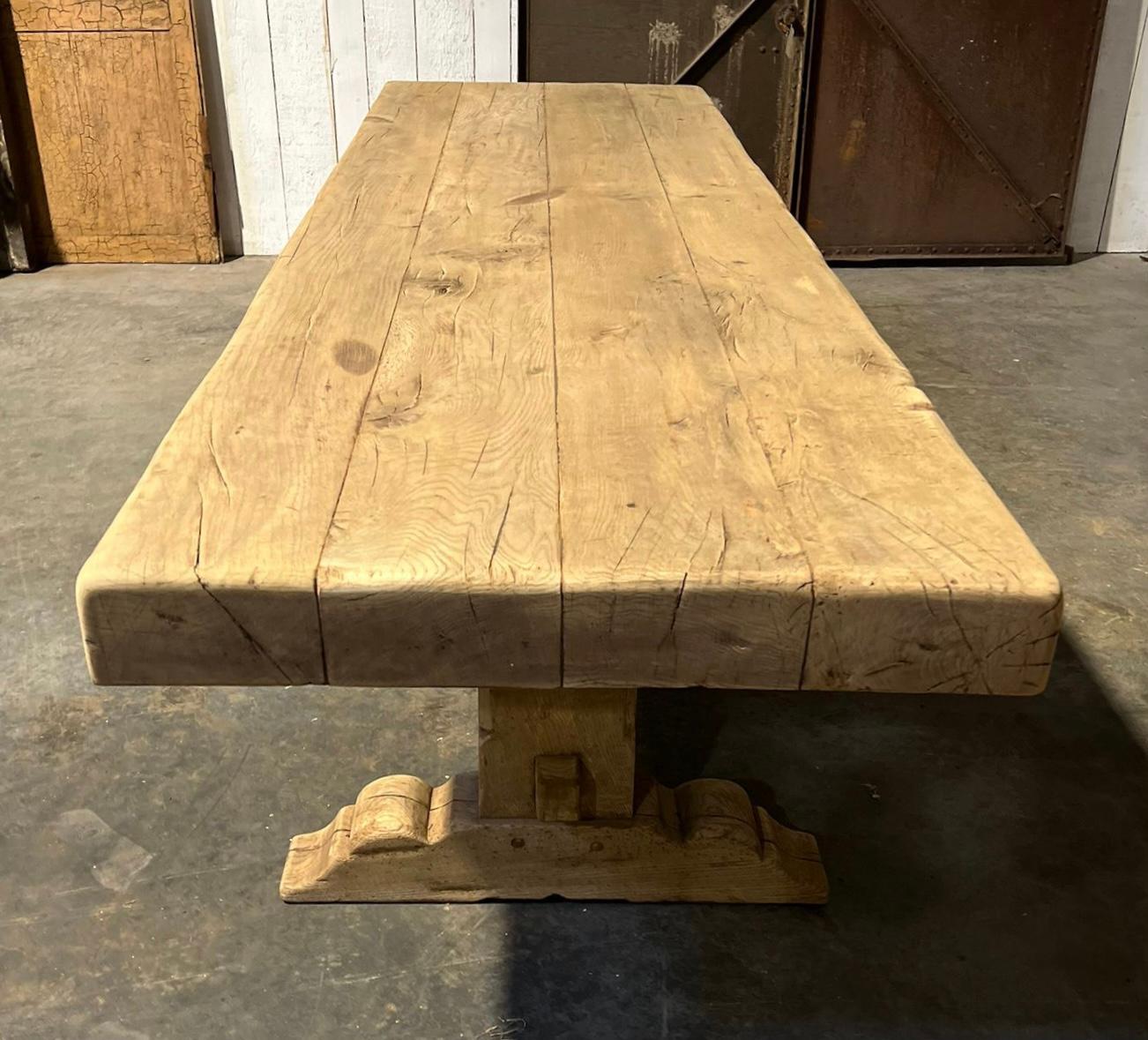 Magnificent Huge 3.5 Meter Bleached Oak Farmhouse Dining Table  For Sale 10