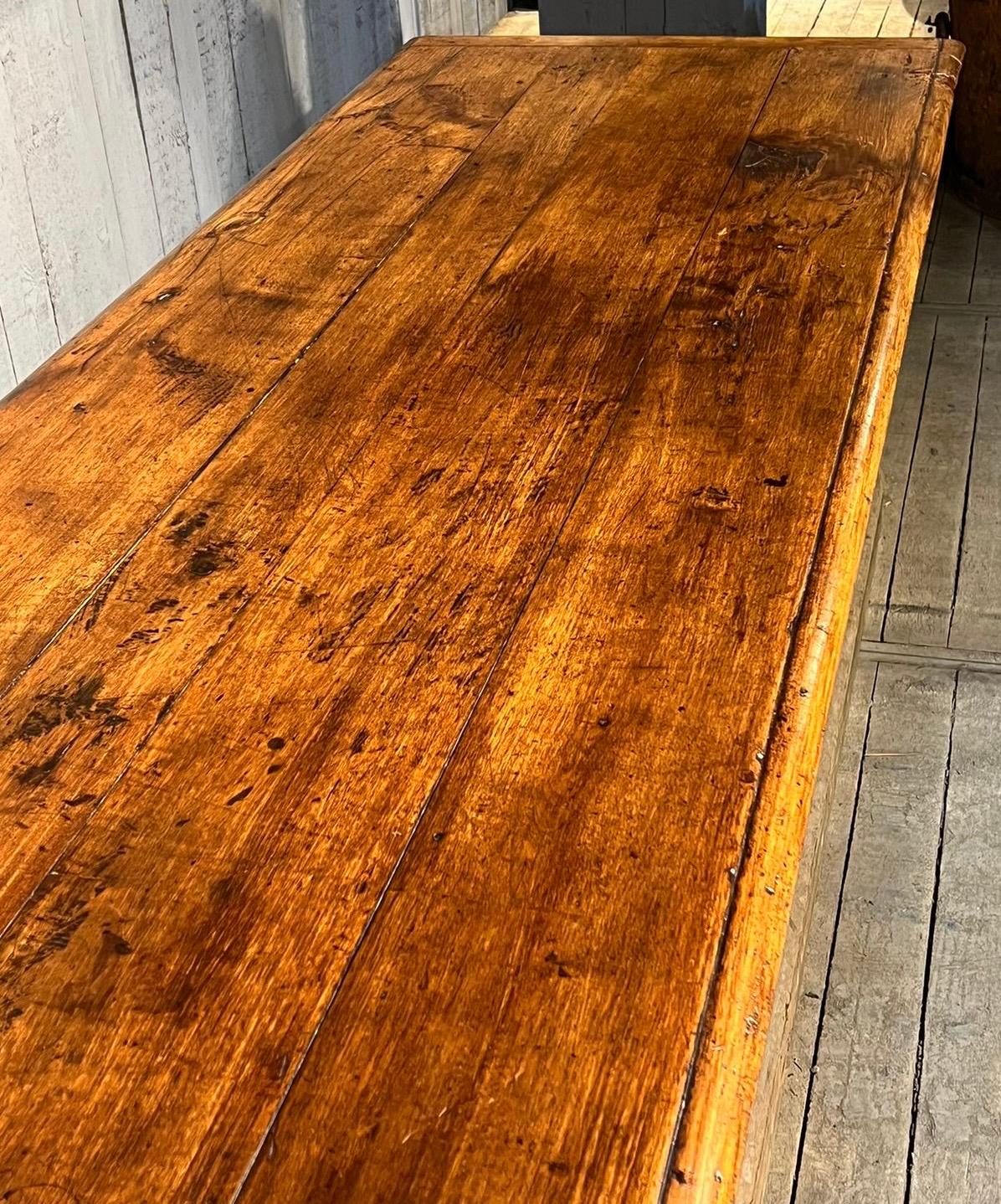 Magnificent Huge French Solid Walnut Dining Table  For Sale 1