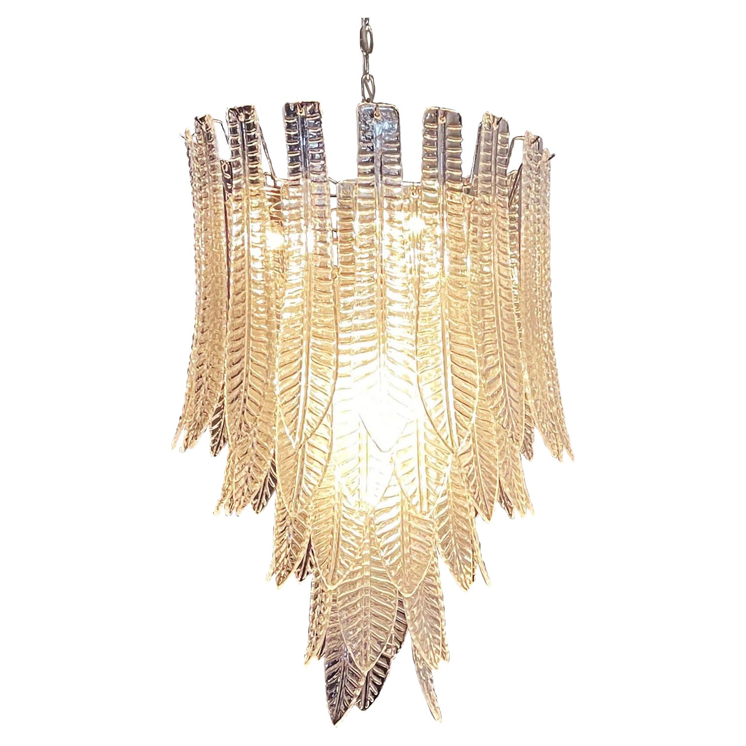 Magnifico lampadario in vetro di Murano Felci - 52 bicchieri