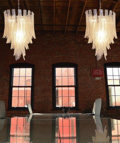 Magnificent Huge Italian Murano Felci Glass chandeliers - 52 glasses