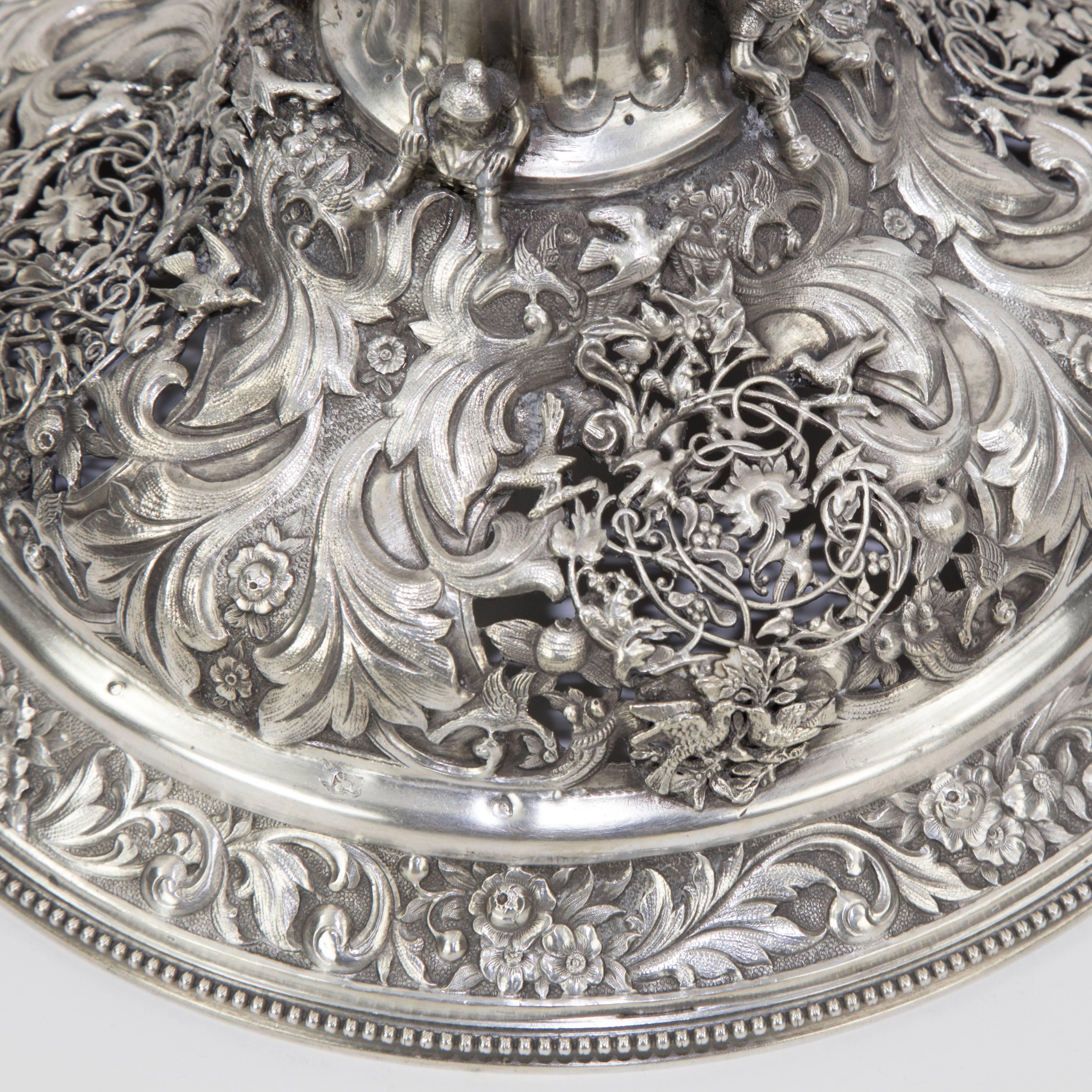Magnificent Important Antique Large Silver Covered Chalice For Sale 3