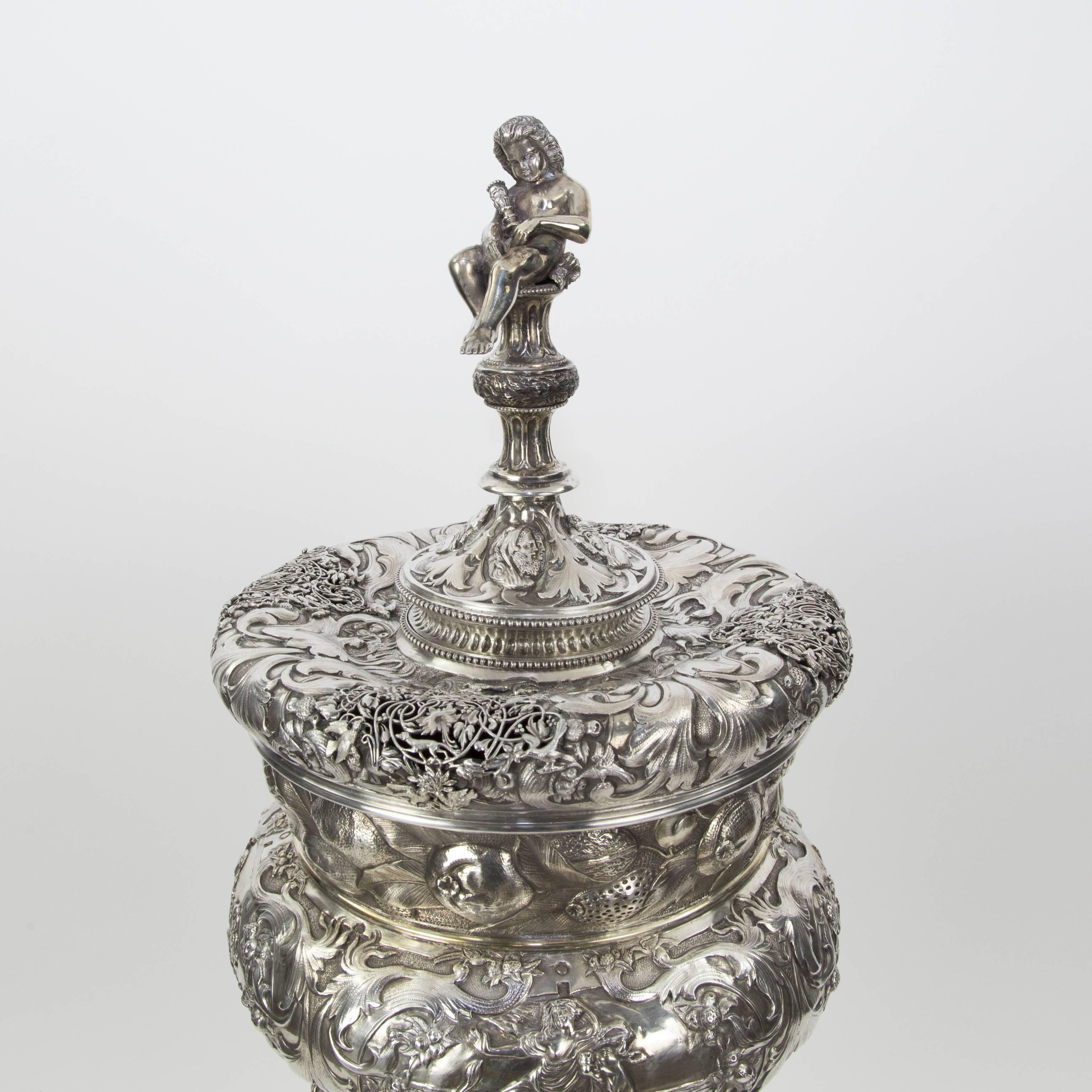 Magnificent Important Antique Large Silver Covered Chalice For Sale at ...