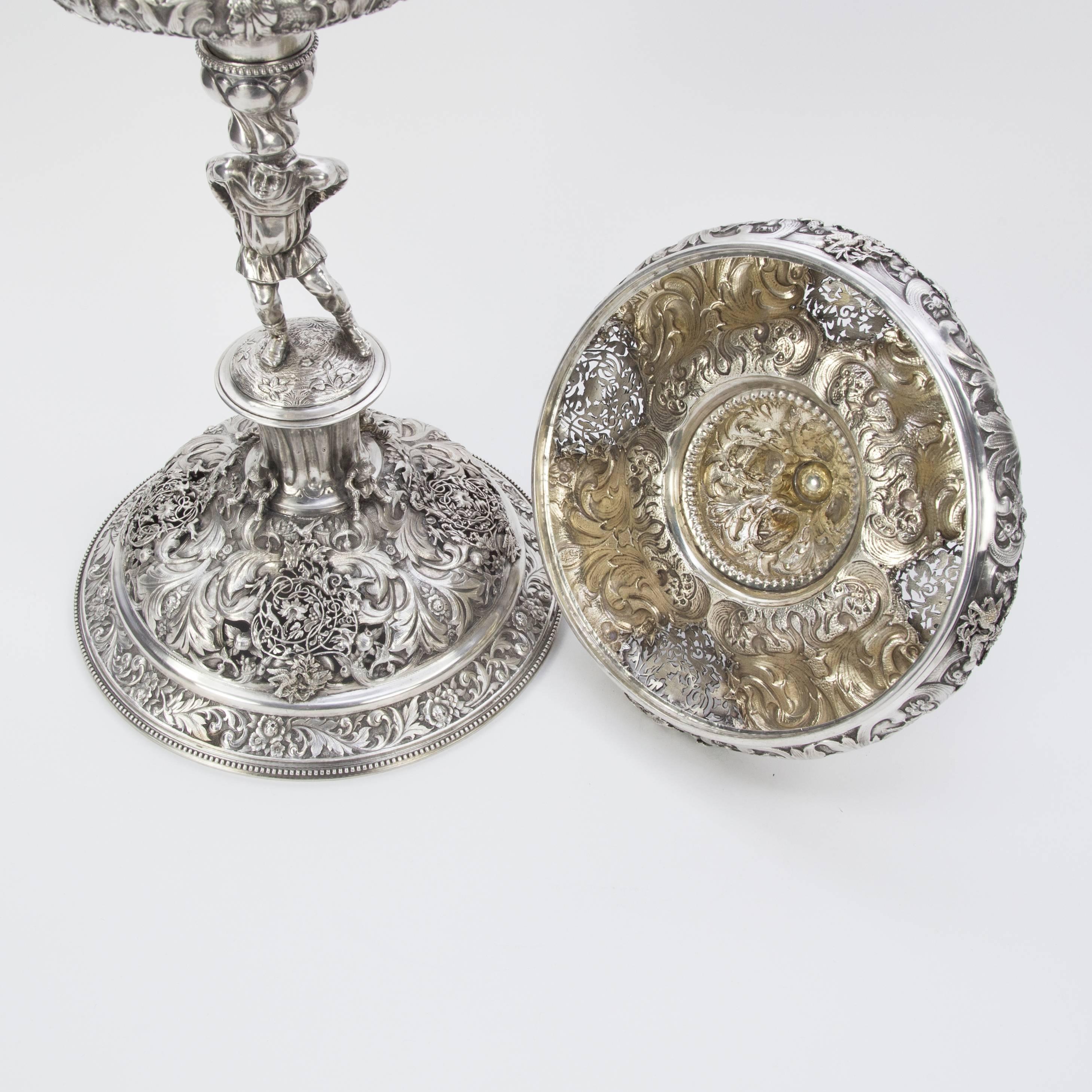 Prächtige, bedeutende, antike, große, mit Silber überzogene Silberkette (19. Jahrhundert) im Angebot