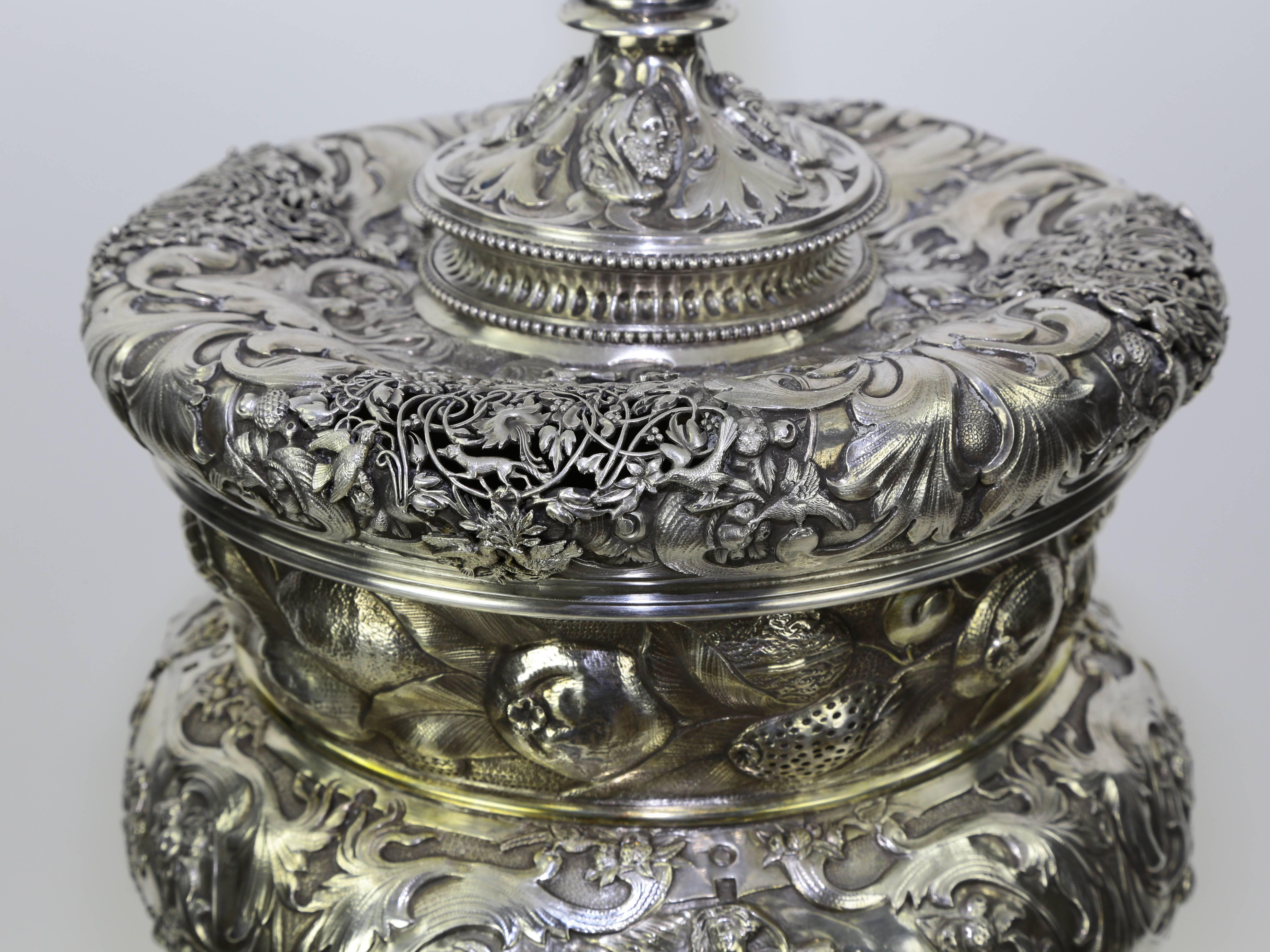 European Magnificent Important Antique Large Silver Covered Chalice For Sale