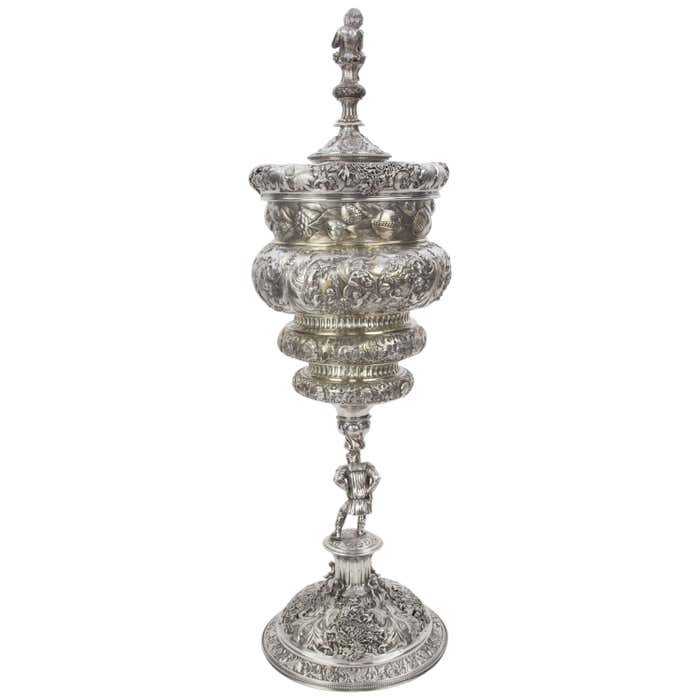 Magnificent Important Antique Large Silver Covered Chalice For Sale at ...