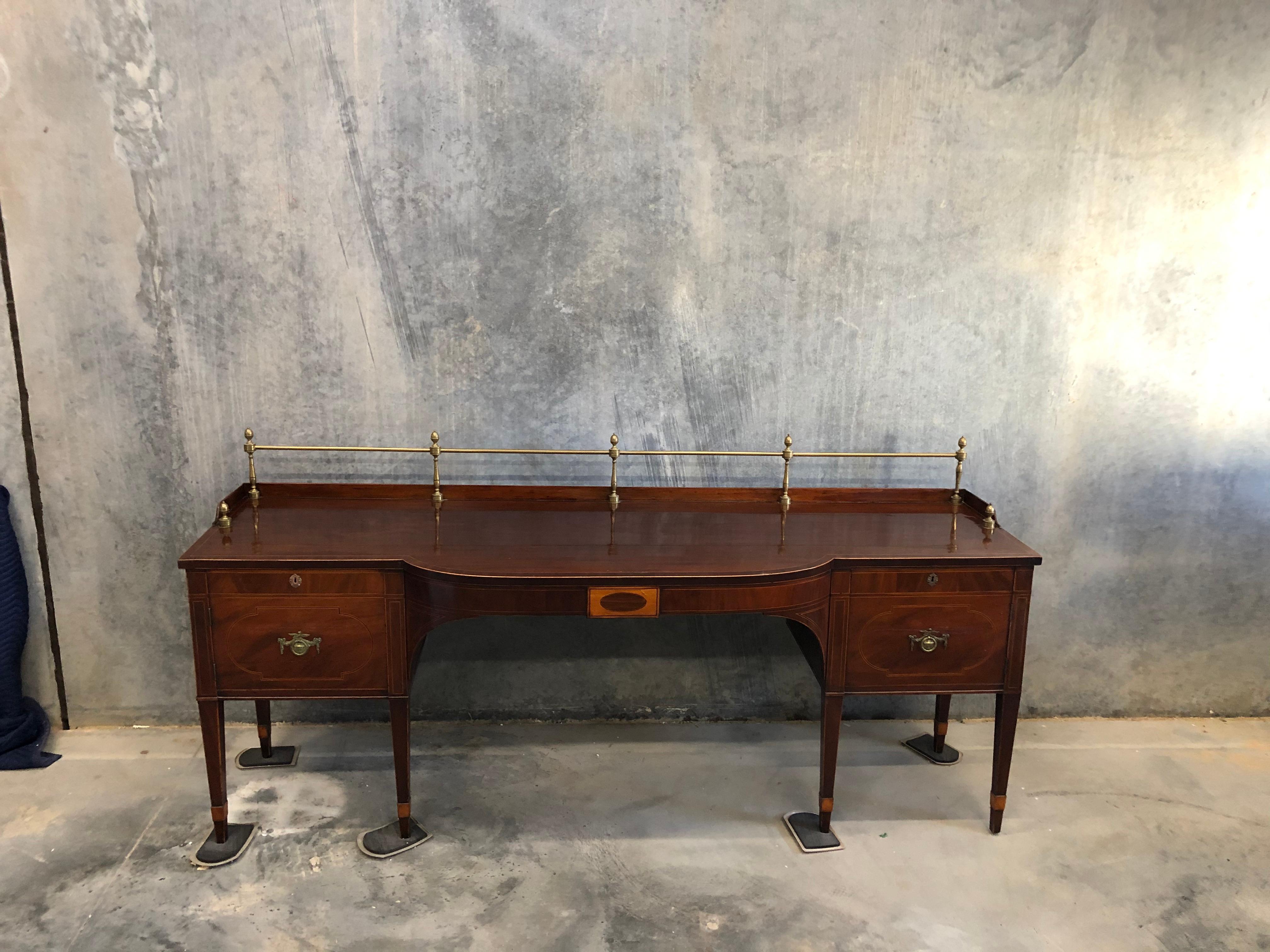 Magnificent Impressively Large 18th Century Mahogany English Georgian Sideboard In Good Condition In Hopewell, NJ