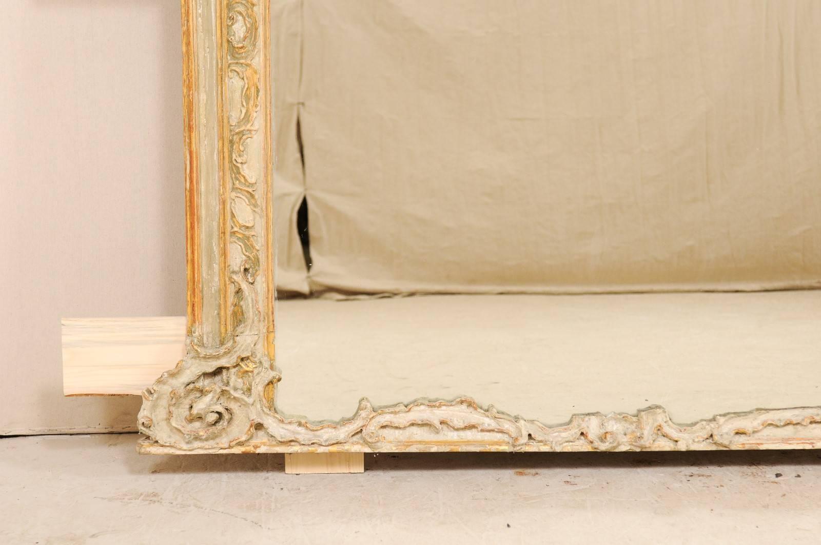 Magnificent Italian 19th Century Grand Scale Baroque Style Carved Wood Mirror 6