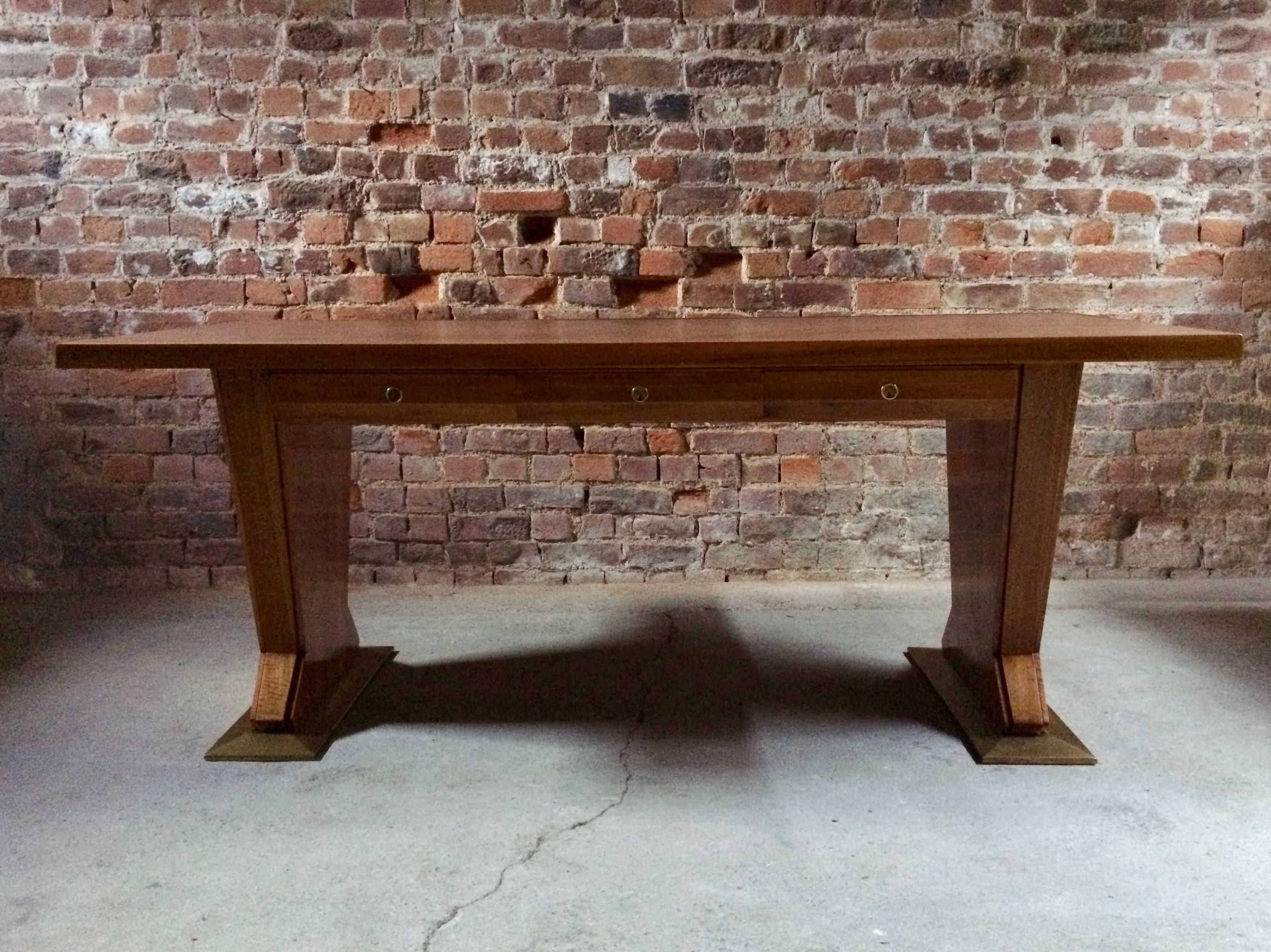 Magnificent Italian Desk Table Osvaldo Borsani Walnut Leather, Midcentury, 1940s 2