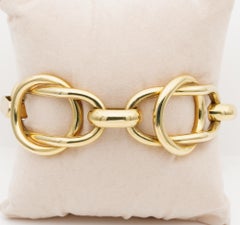 Magnificent Italian Fancy Link 18 Karat Gold Heavy Vintage Bracelet