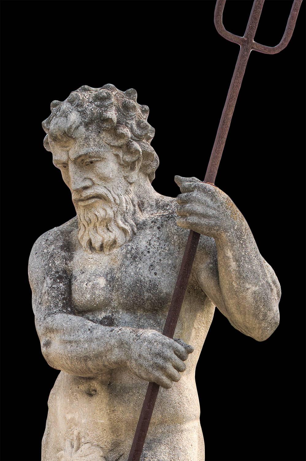 20th Century Magnificent Italian Fontaine Sculpture of God Neptune
