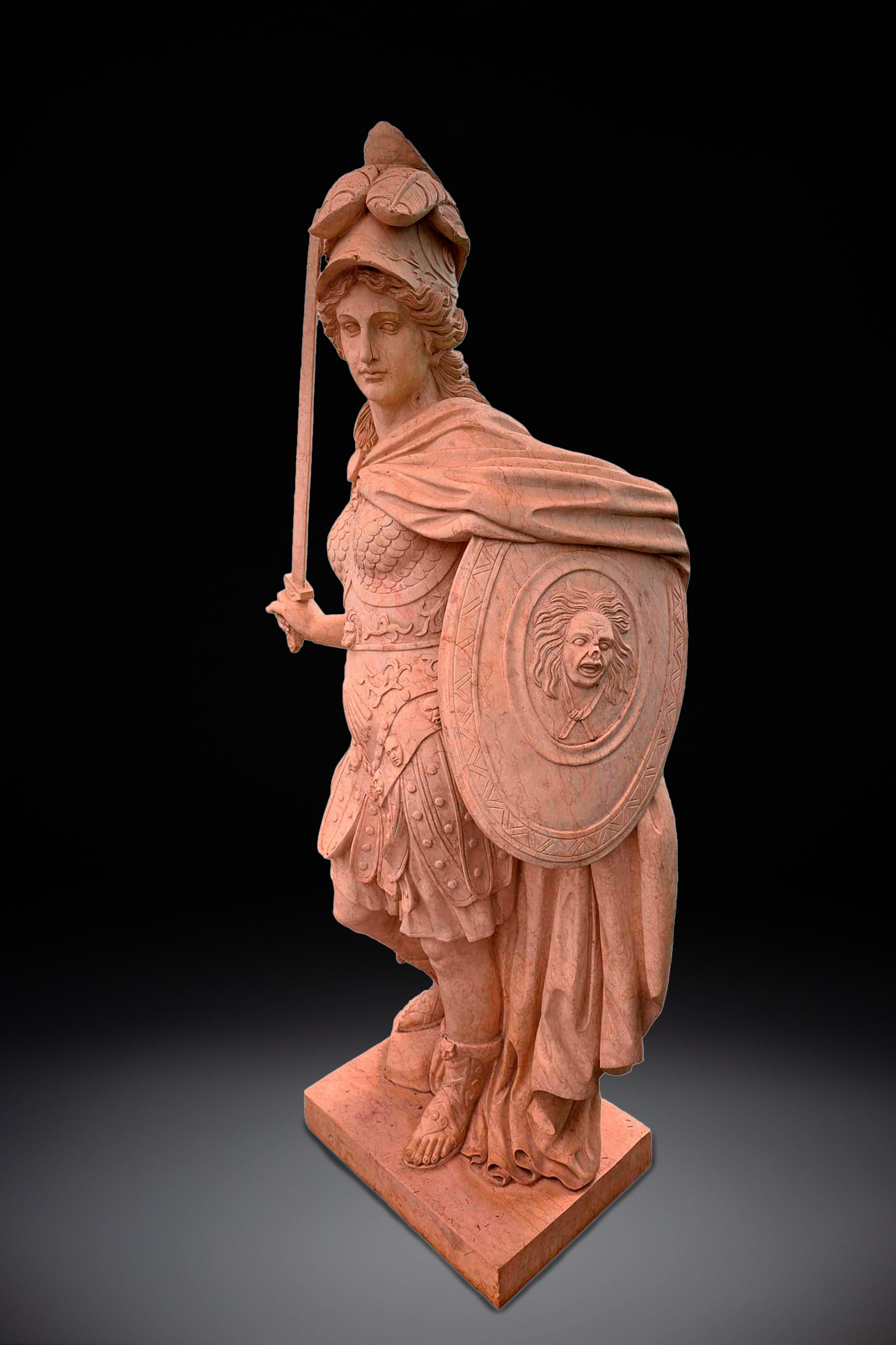 Magnífica Escultura Italiana de Mármol de Minerva - Una Verdadera Obra Maestra 200 CM en Bueno estado para la venta en Madrid, ES