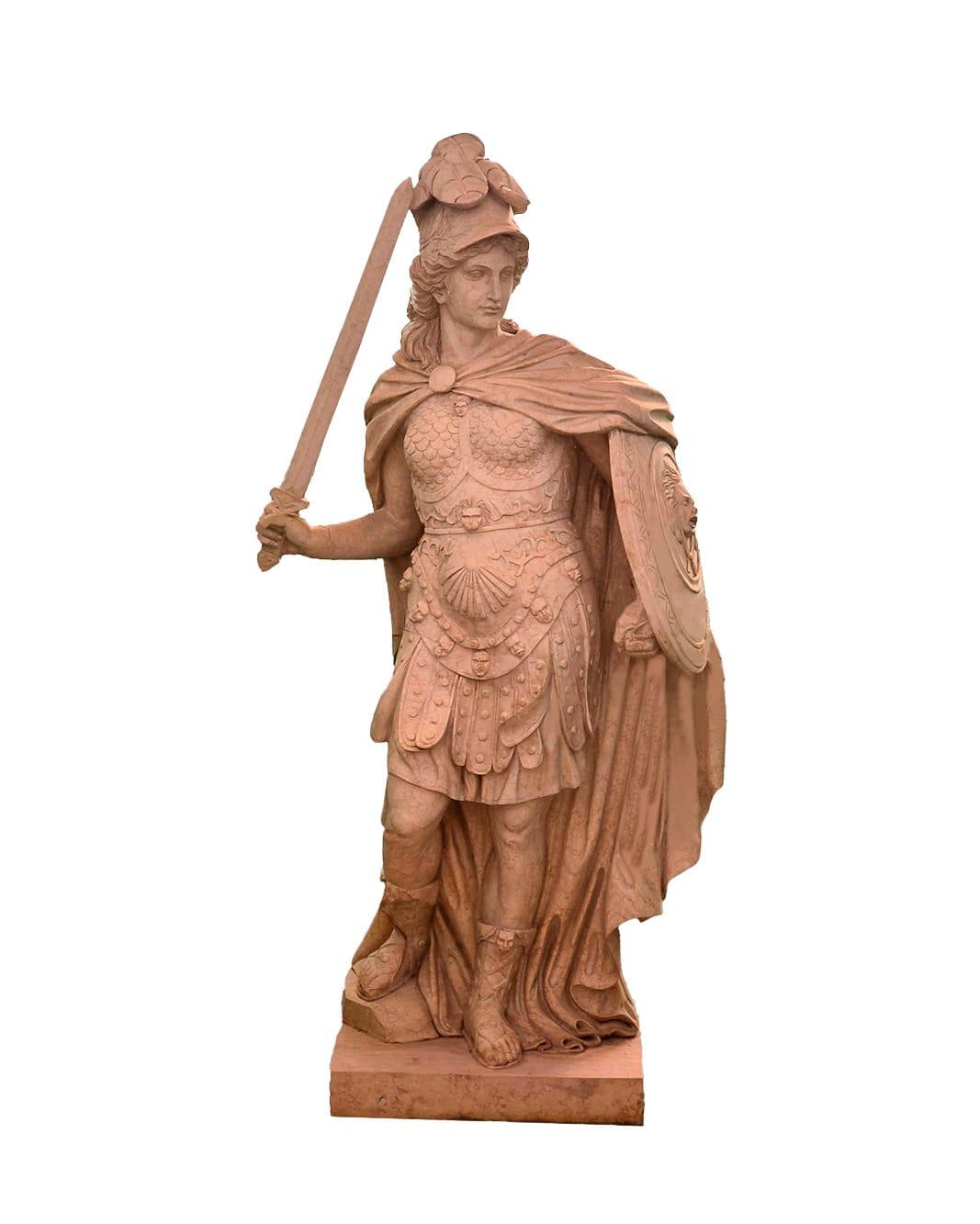 Magnífica Escultura Italiana de Mármol de Minerva - Una Verdadera Obra Maestra 200 CM en venta 3